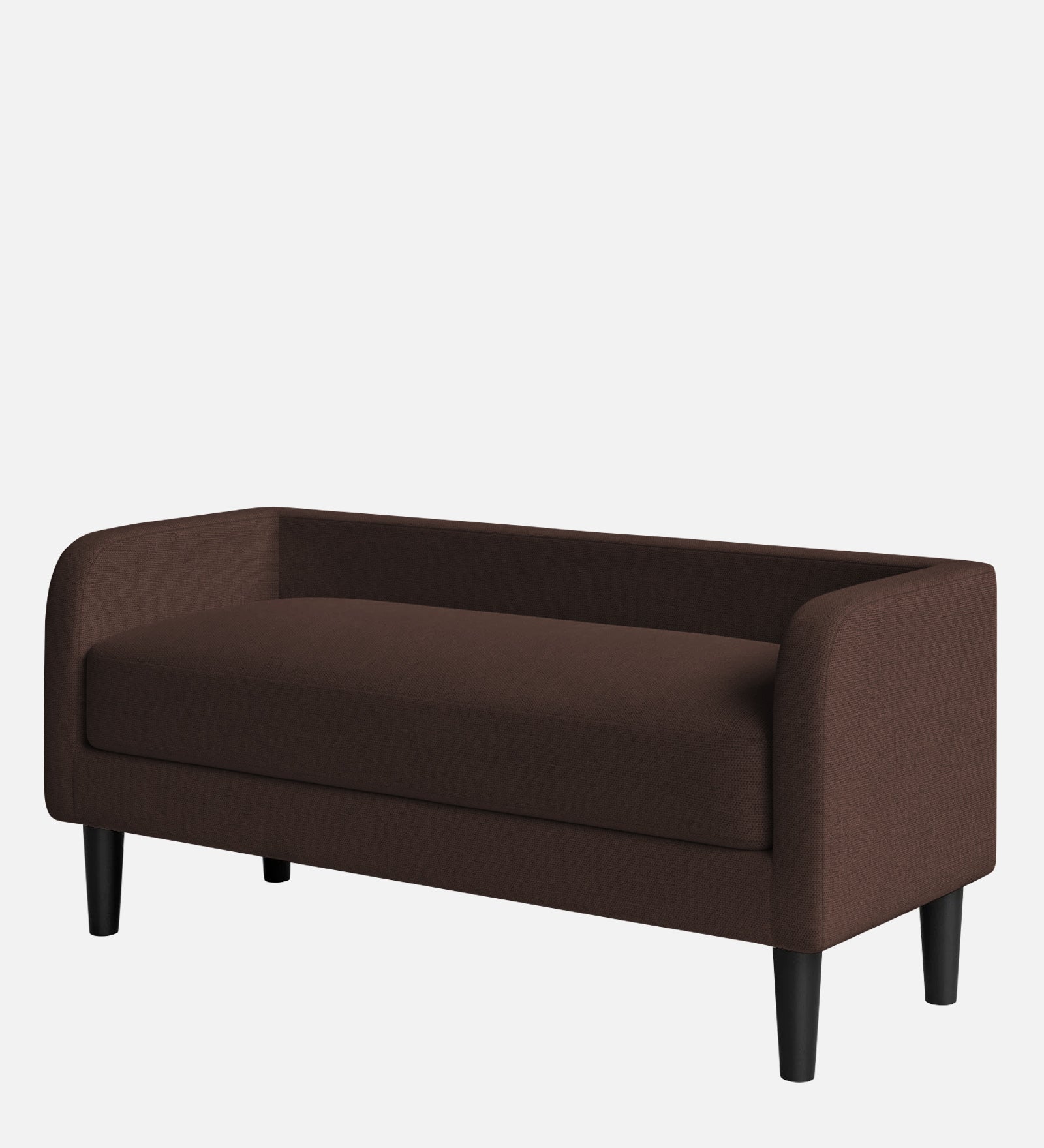 Maya Fabric Bench In Coffee Brown Colour - Febonic Living