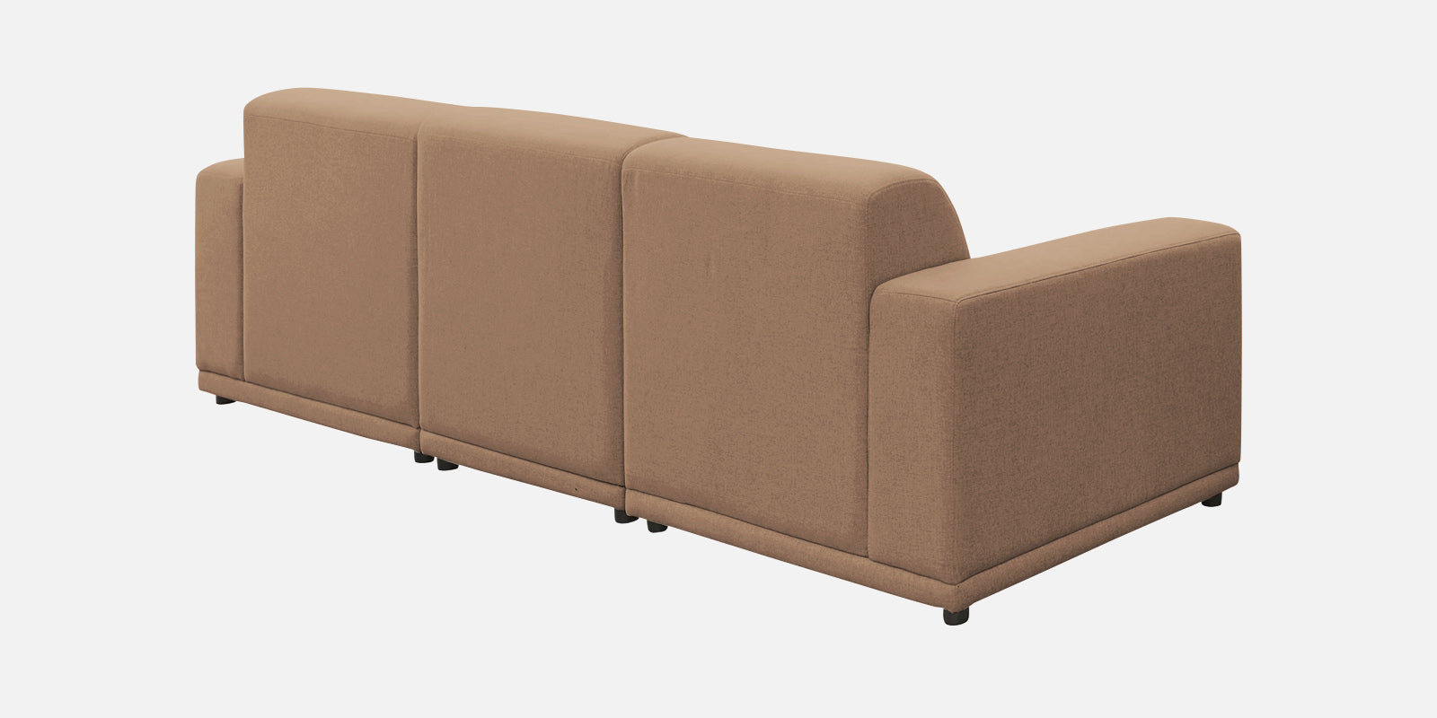 Adam Fabric RHS Sectional Sofa (3+Ottoman Lounger) In Cookie Beige Colour - Febonic Living