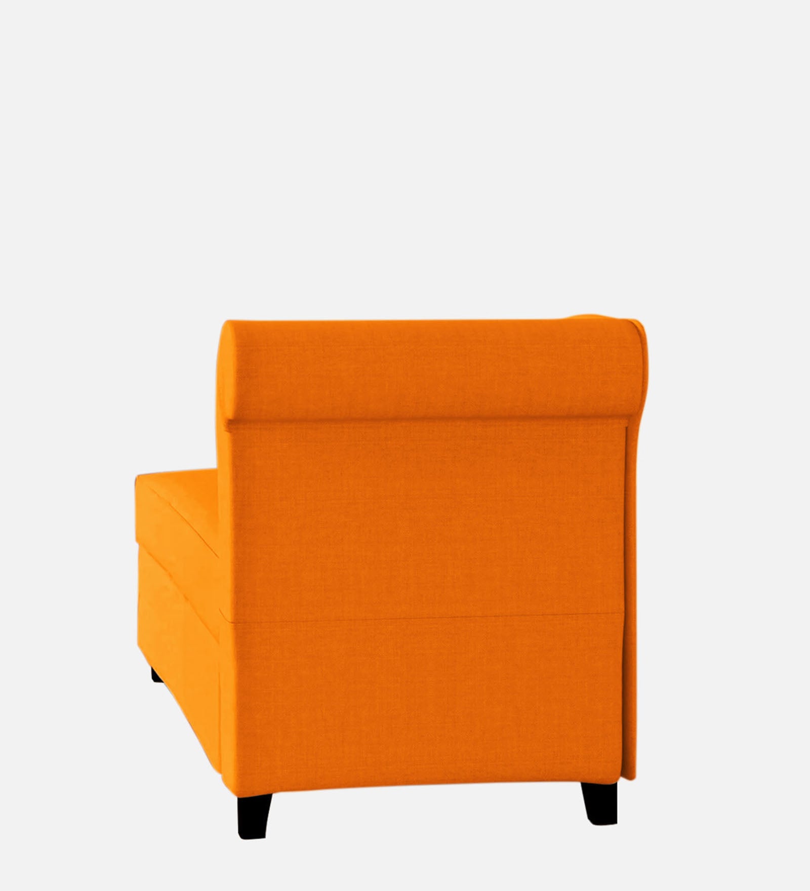 Toppy Fabric LHS Chaise Lounger In Vivid Orange Colour With Storage - Febonic Living