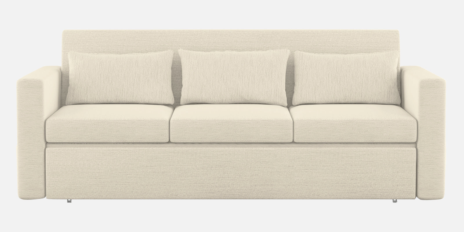 River Fabric 3 Seater Pull Out Sofa Cum Bed In ivory cream Colour - Febonic Living