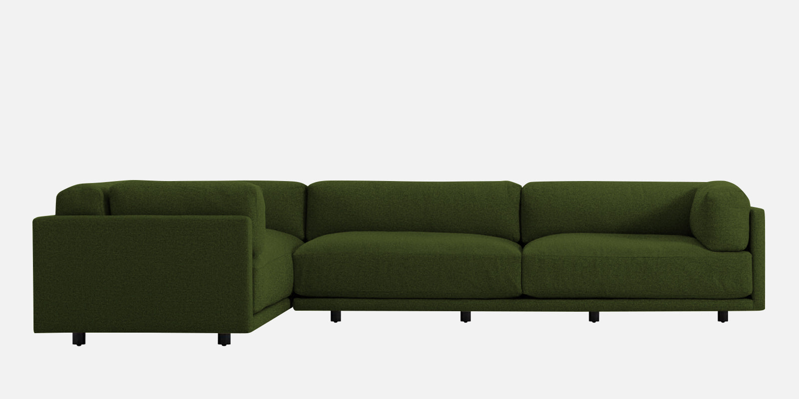 Nixon Fabric 6 Seater RHS Corner Sofa In Olive Green Colour - Febonic Living