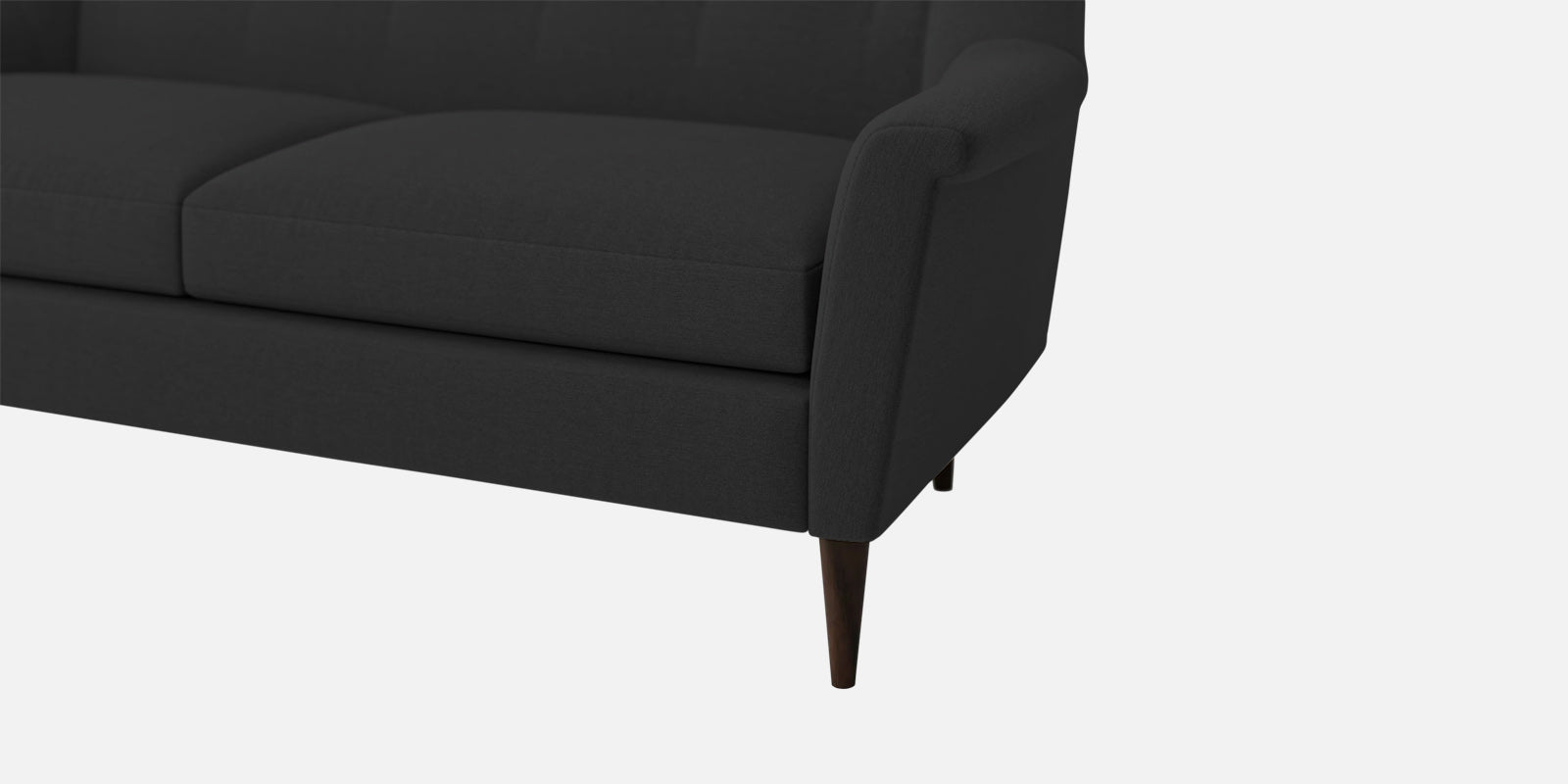 Homer Fabric 3 Seater Sofa In Bitter Black Colour - Febonic Living