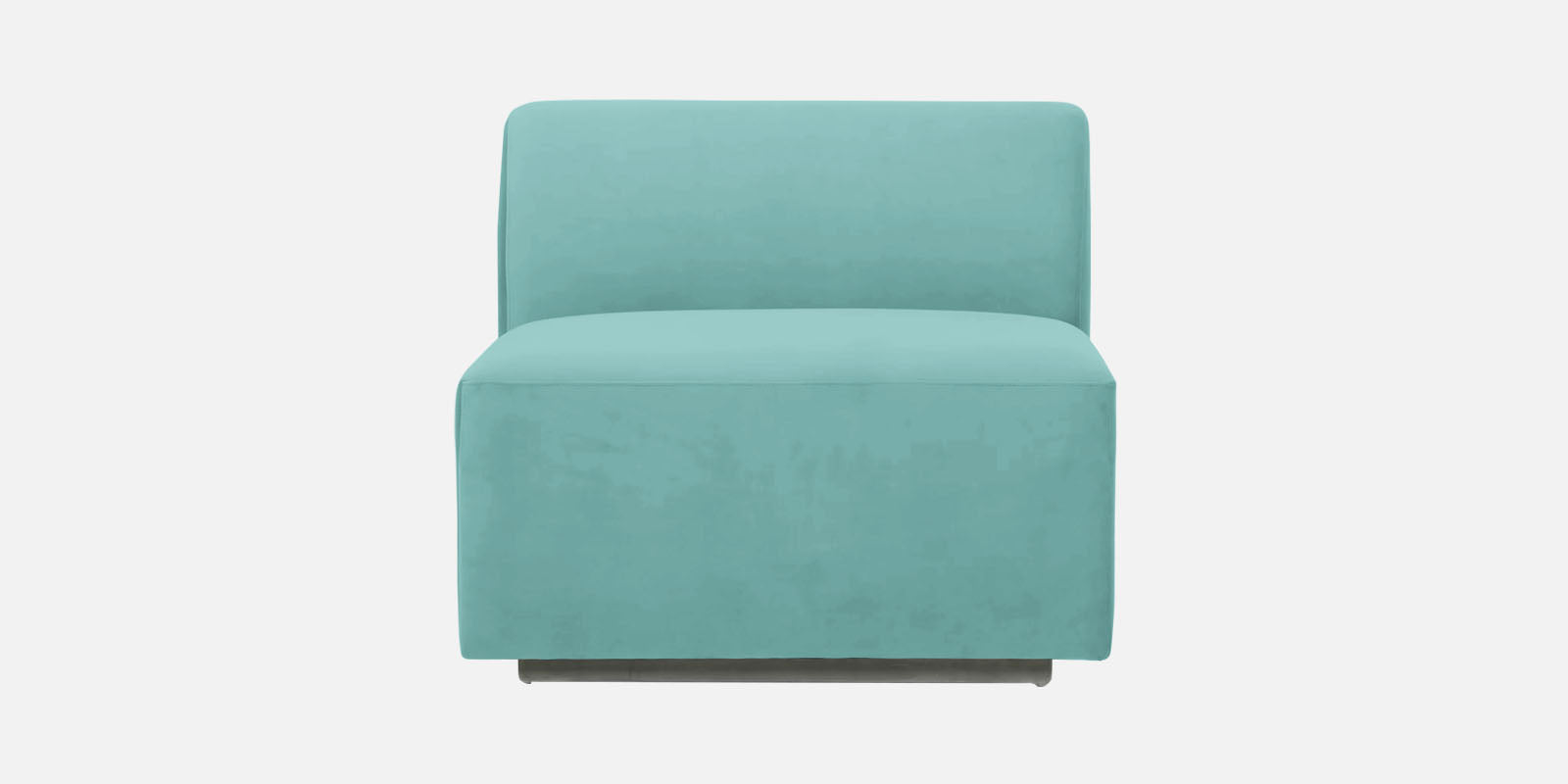 Bufa Velvet LHS Sectional Sofa In Aqua Blue Colour With Ottoman - Febonic Living