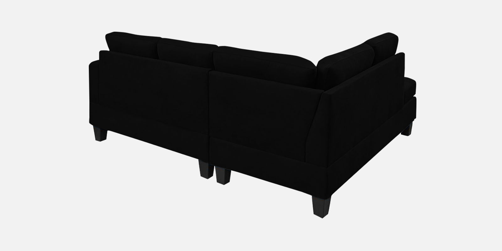 Thomas Fabric RHS Sectional Sofa (2+Lounger) In Zed Black Colour - Febonic Living