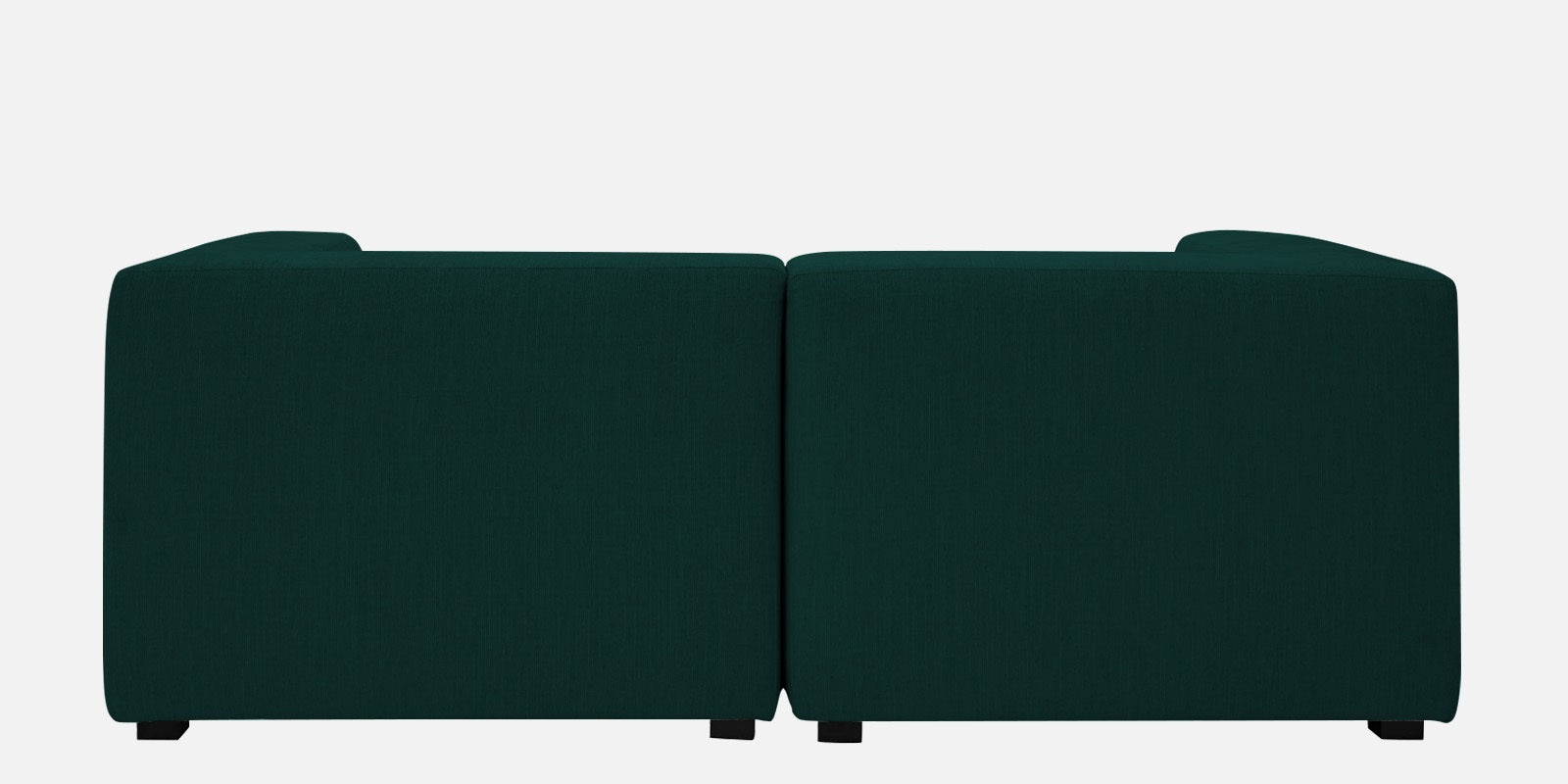 Dora Velvet RHS Sectional Sofa (2+Ottoman Lounger) In Forest Green Colour - Febonic Living