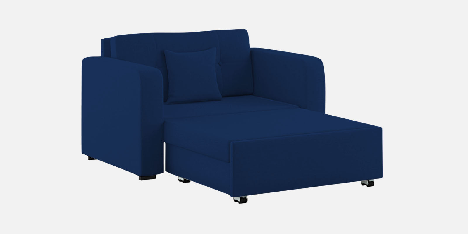 Rocky Fabric 2 Seater Pull Out Sofa Cum Bed In Royal Blue Colour With Storage - Febonic Living