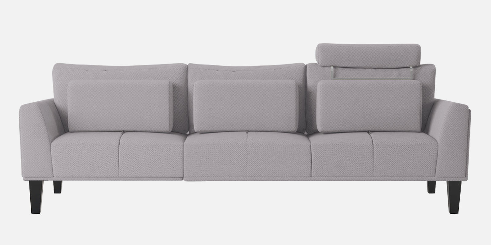 Como Fabric LHS Sectional Sofa (3+Lounger) In Lit Grey Colour - Febonic Living