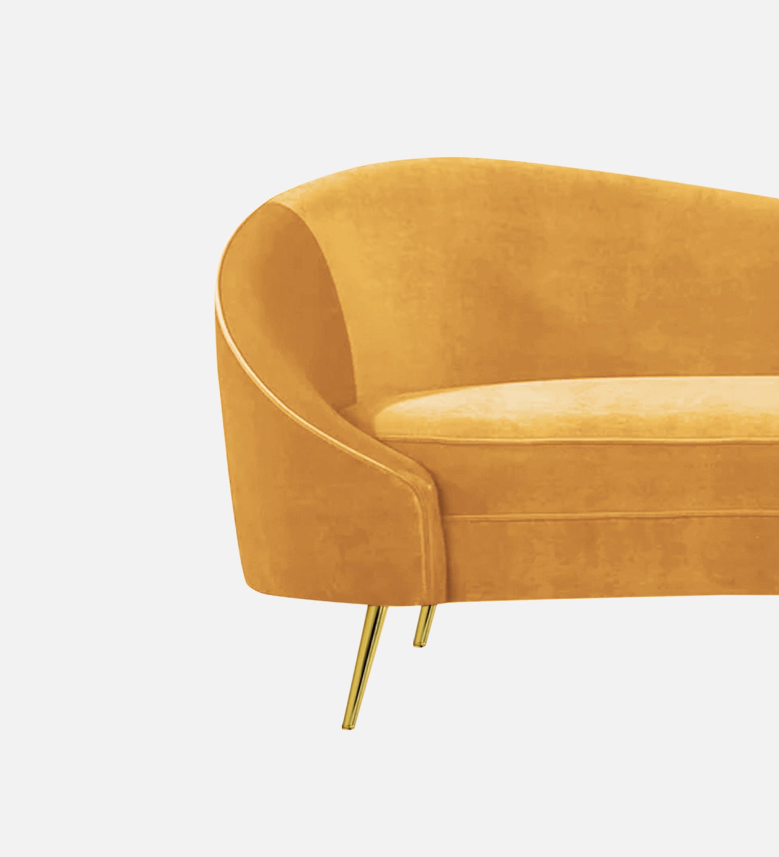 Cely Velvet RHS Chaise Lounger In Turmeric Yellow Colour - Febonic Living