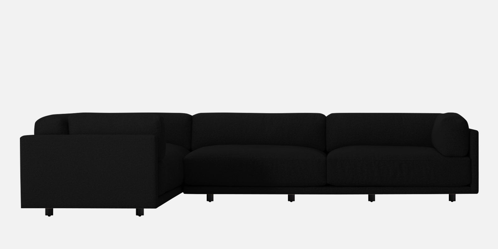 Nixon Fabric 6 Seater LHS Corner Sofa In Zed Black Colour - Febonic Living