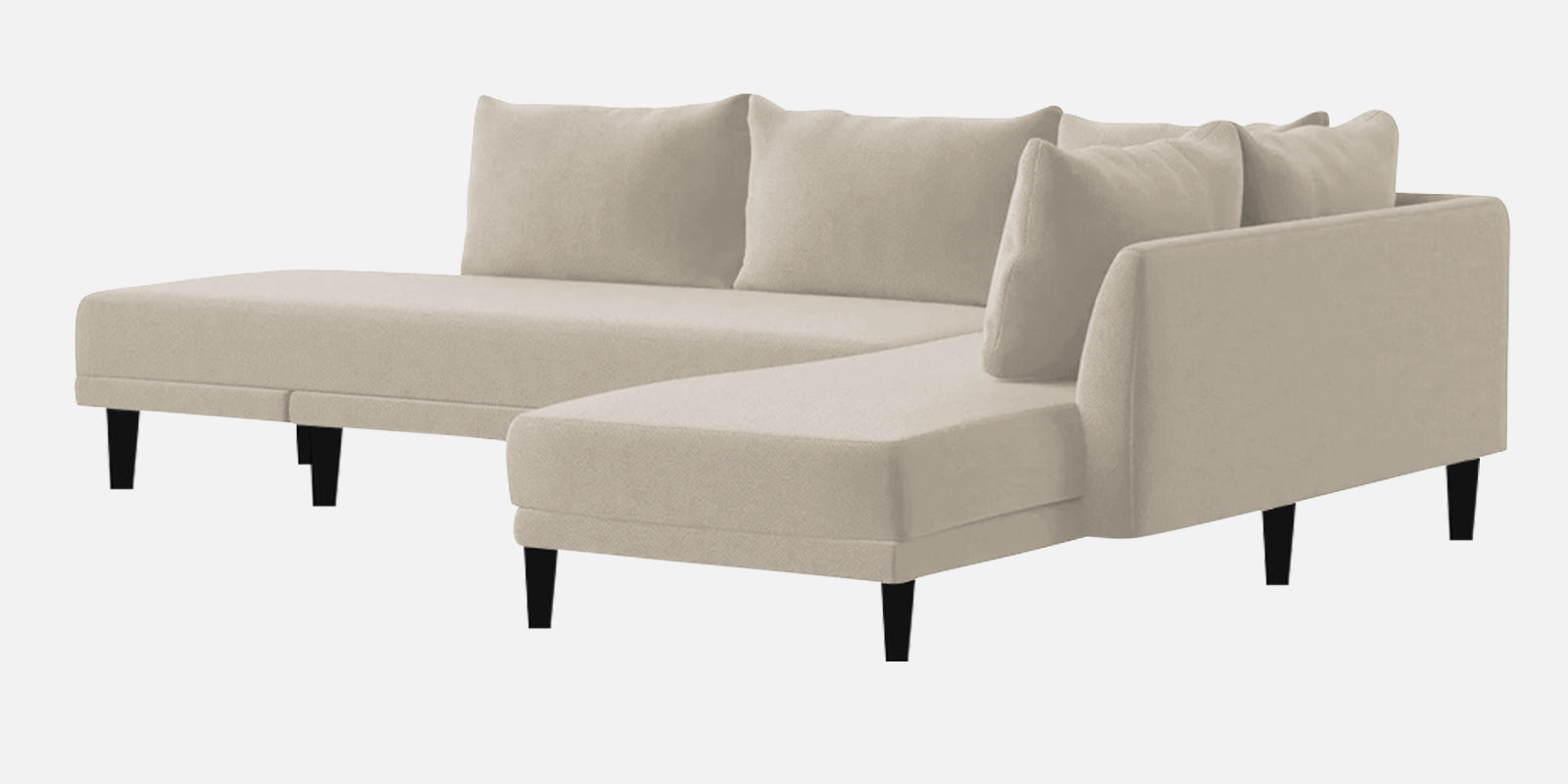 Ira Fabric LHS 6 Seater Convertible Sofa Cum Bed In Ivory Cream Colour - Febonic Living