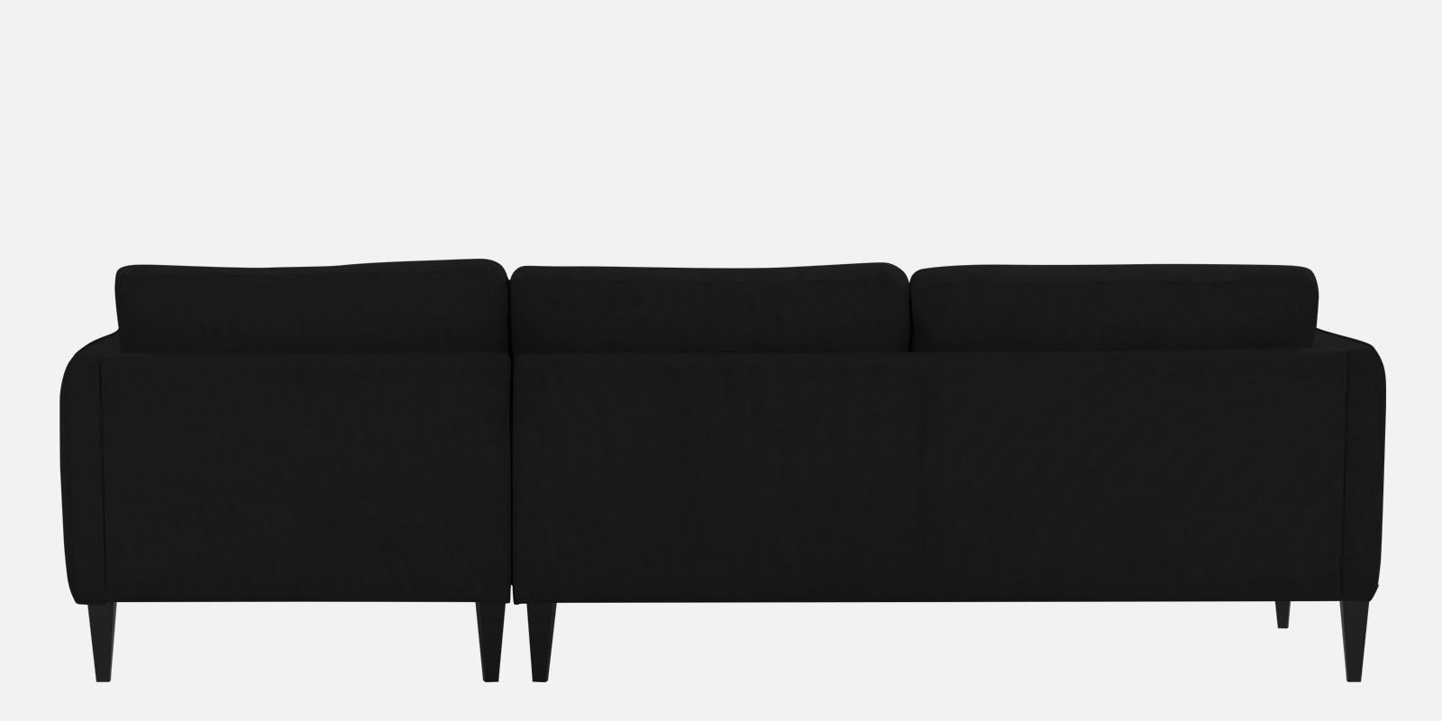 Piku Fabric LHS Sectional Sofa (3+Lounger) In Zed Black Colour - Febonic Living
