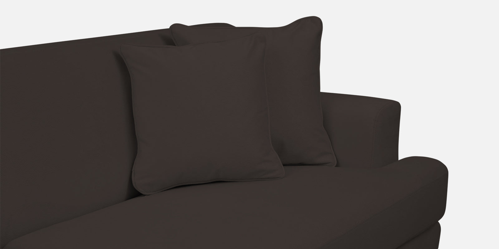 Woody Fabric LHS Sectional Sofa (3+Lounger) In Coal Brown Colour - Febonic Living