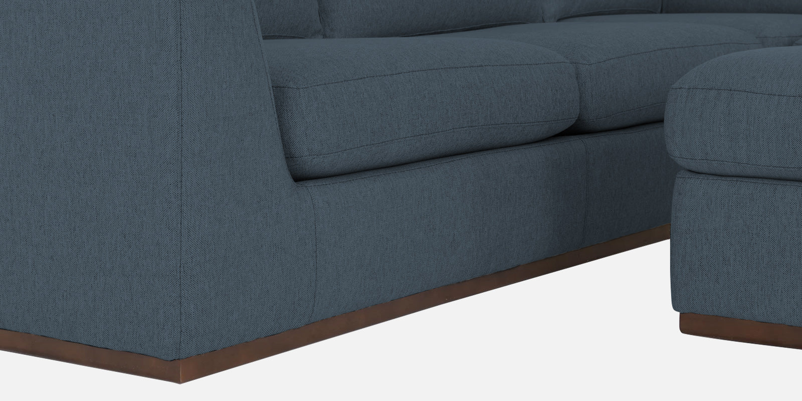 Freedom Velvet 6 Seater RHS Corner Sofa In Oxford Blue Colour With Ottoman - Febonic Living