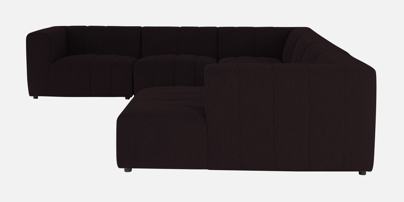 Damo Fabric LHS 8 Seater Corner Sofa In Cara Brown Colour - Febonic Living