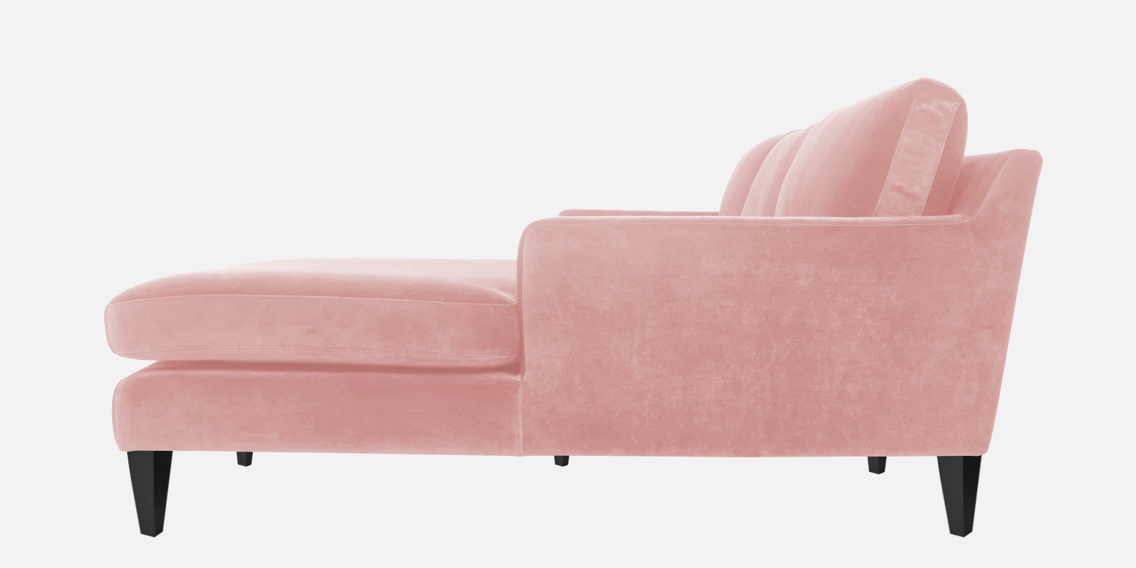 Jones Velvet LHS Sectional Sofa (3+Lounger) In Millennial Pink Colour - Febonic Living