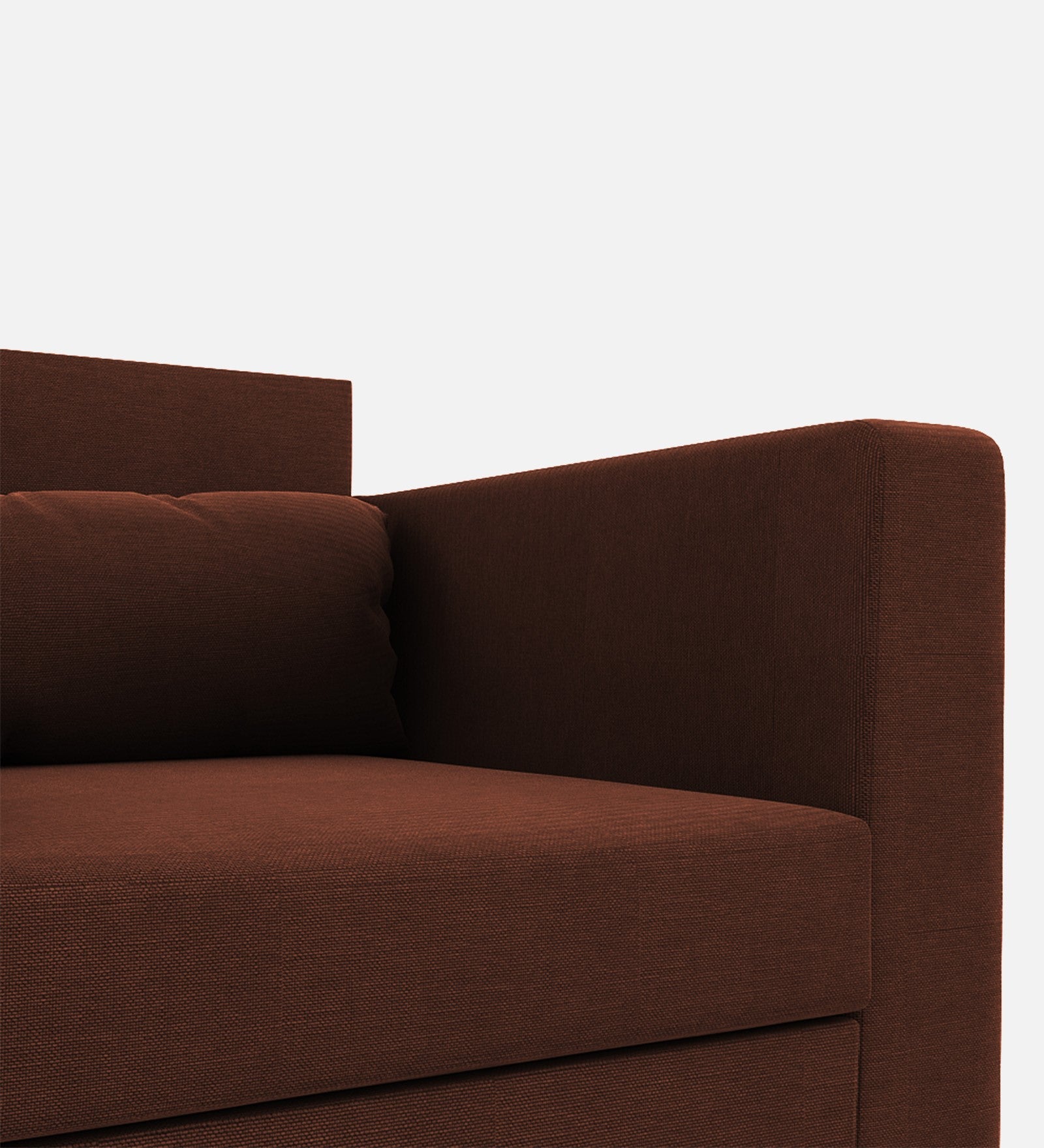 Nipul Fabric 1 Seater Sofa in Coffee Brown Colour