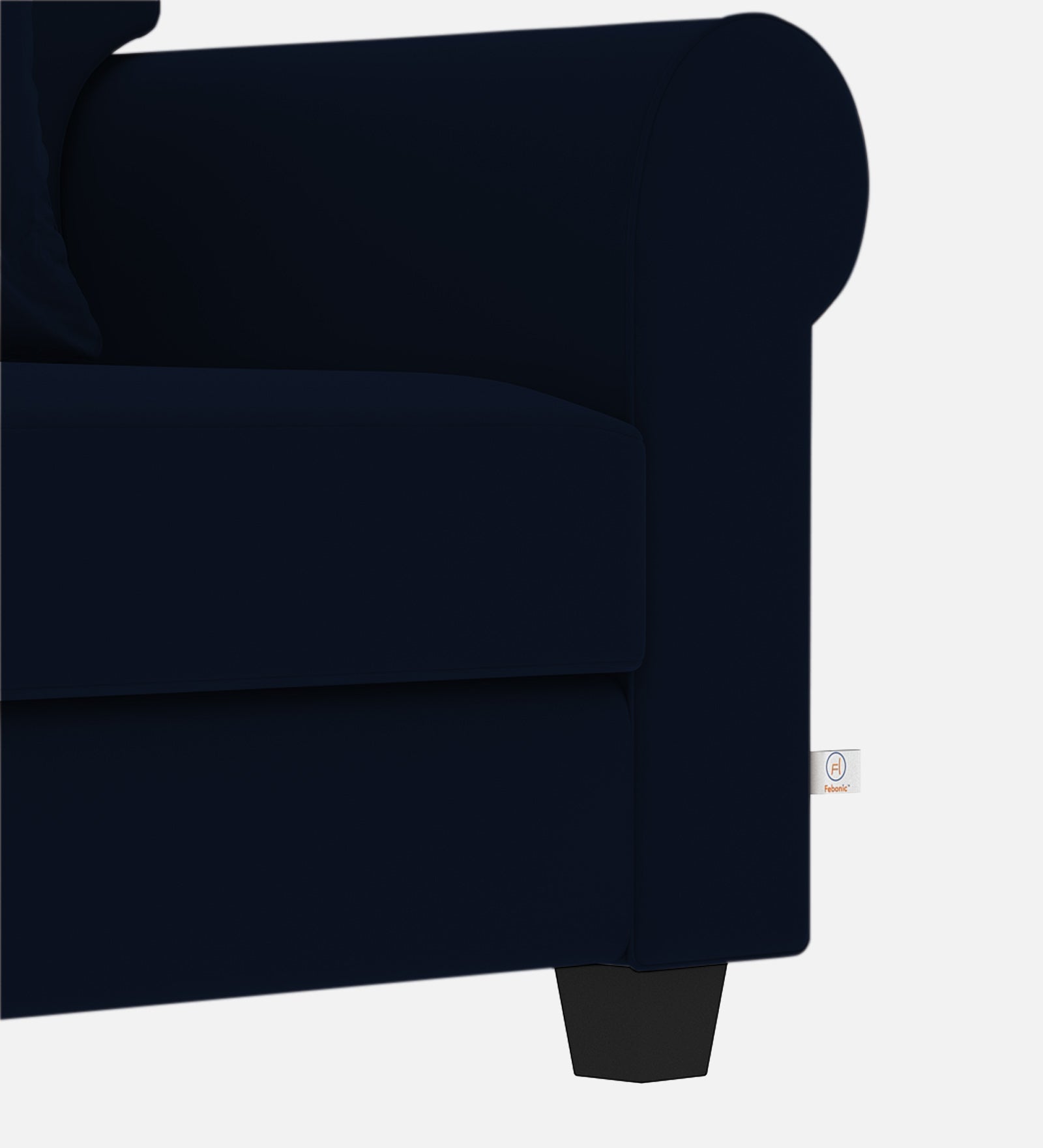 Numonk Velvet 1 Seater Sofa In Dark Blue Colour - Febonic Living