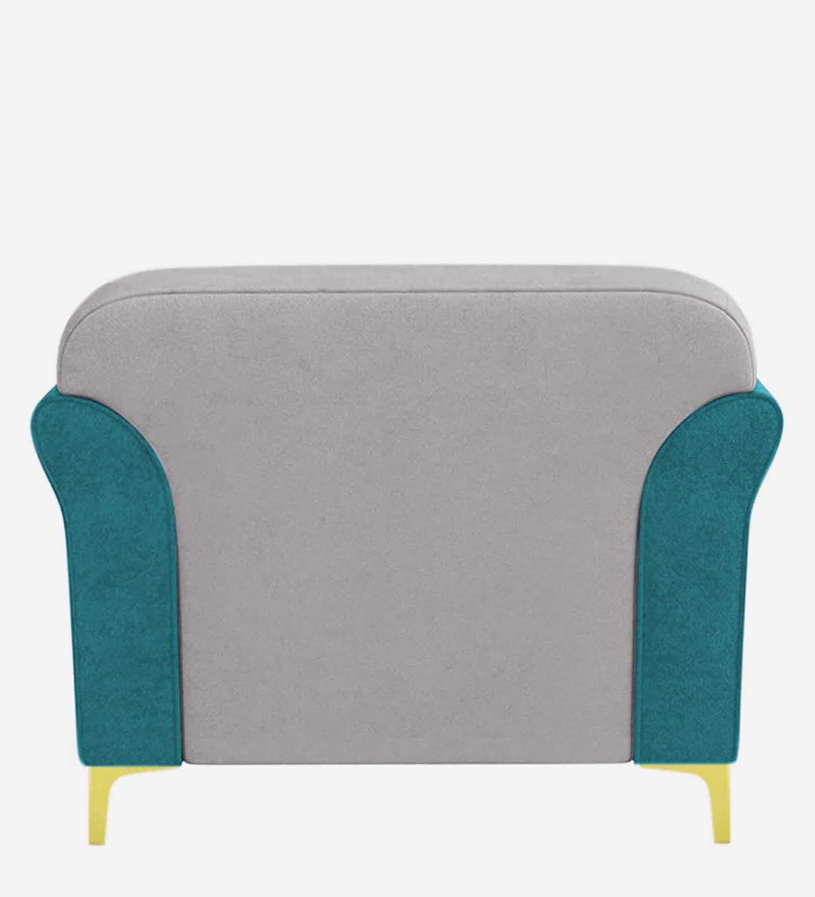 Jordan Velvet 1 Seater Sofa In Pine Green And Concreate Grey Colour - Febonic Living