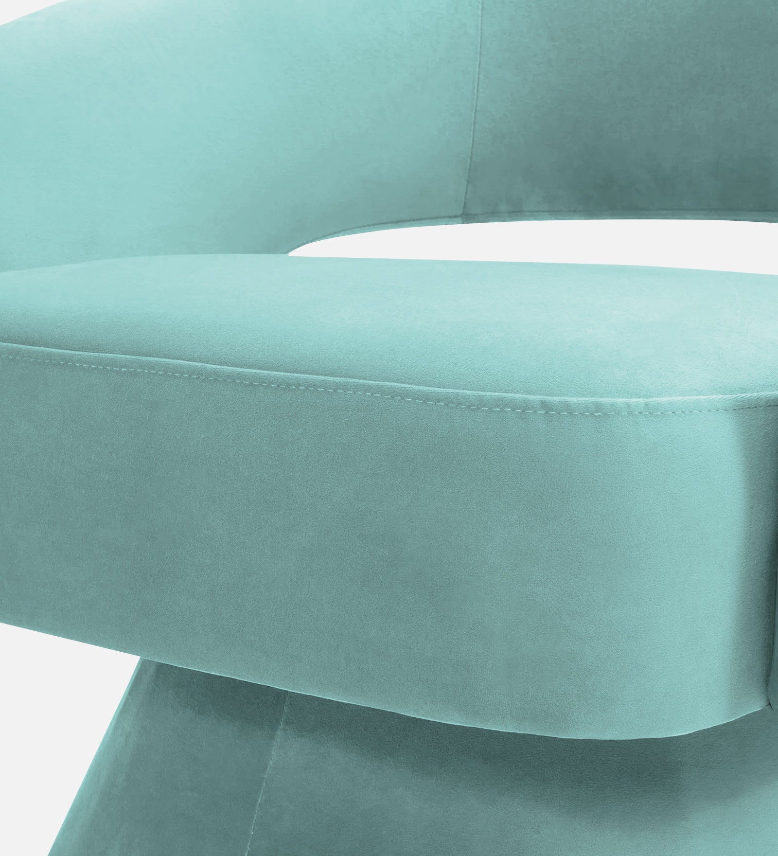 Pendra Velvet Swivel Chair In Barmunda Aqua Colour - Febonic Living