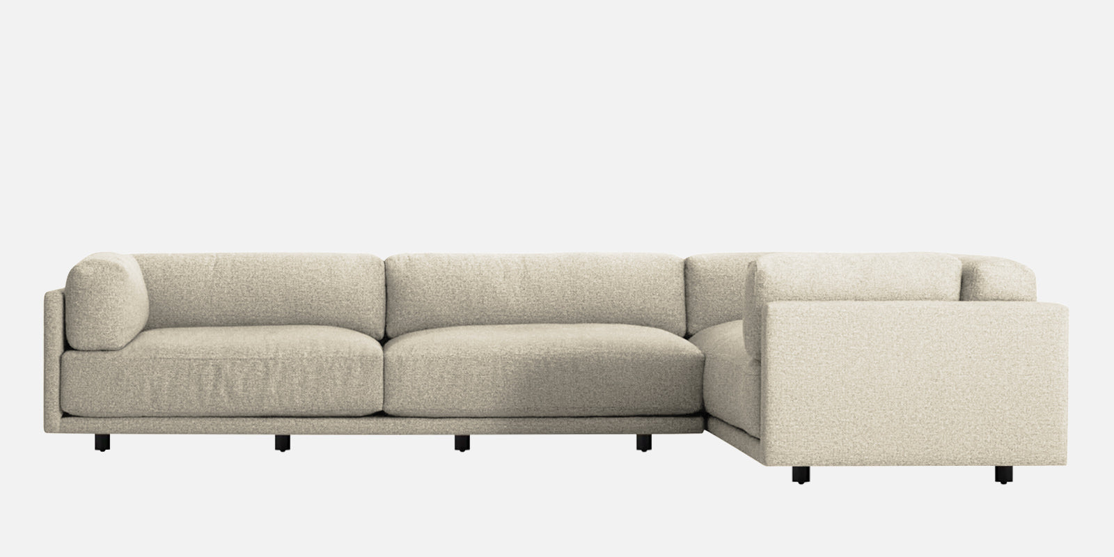 Nixon Fabric 6 Seater RHS Corner Sofa In Ivory Cream Colour - Febonic Living