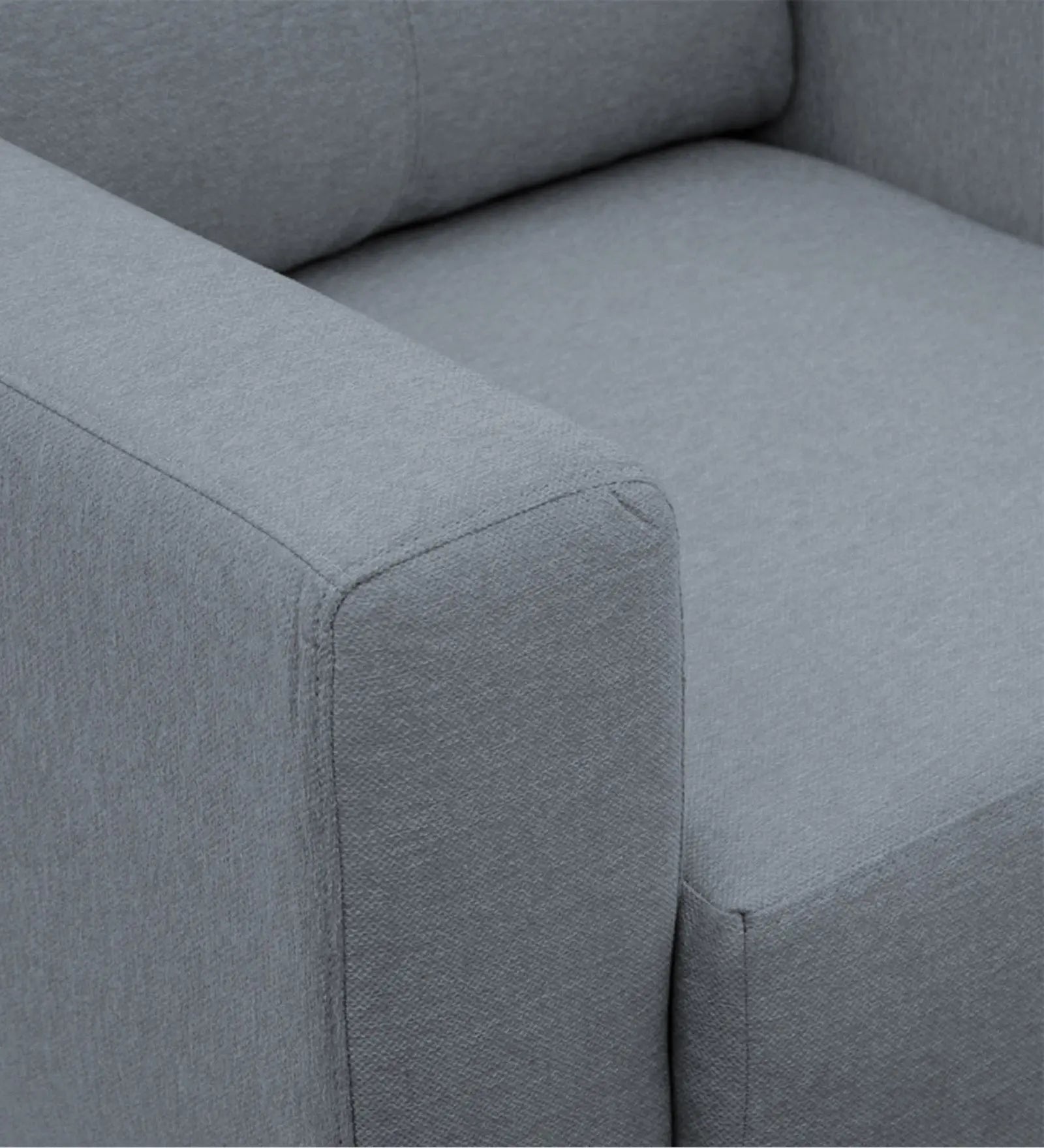 Burban Fabric 1 Seater Sofa In Winter Grey Colour Febonic Living