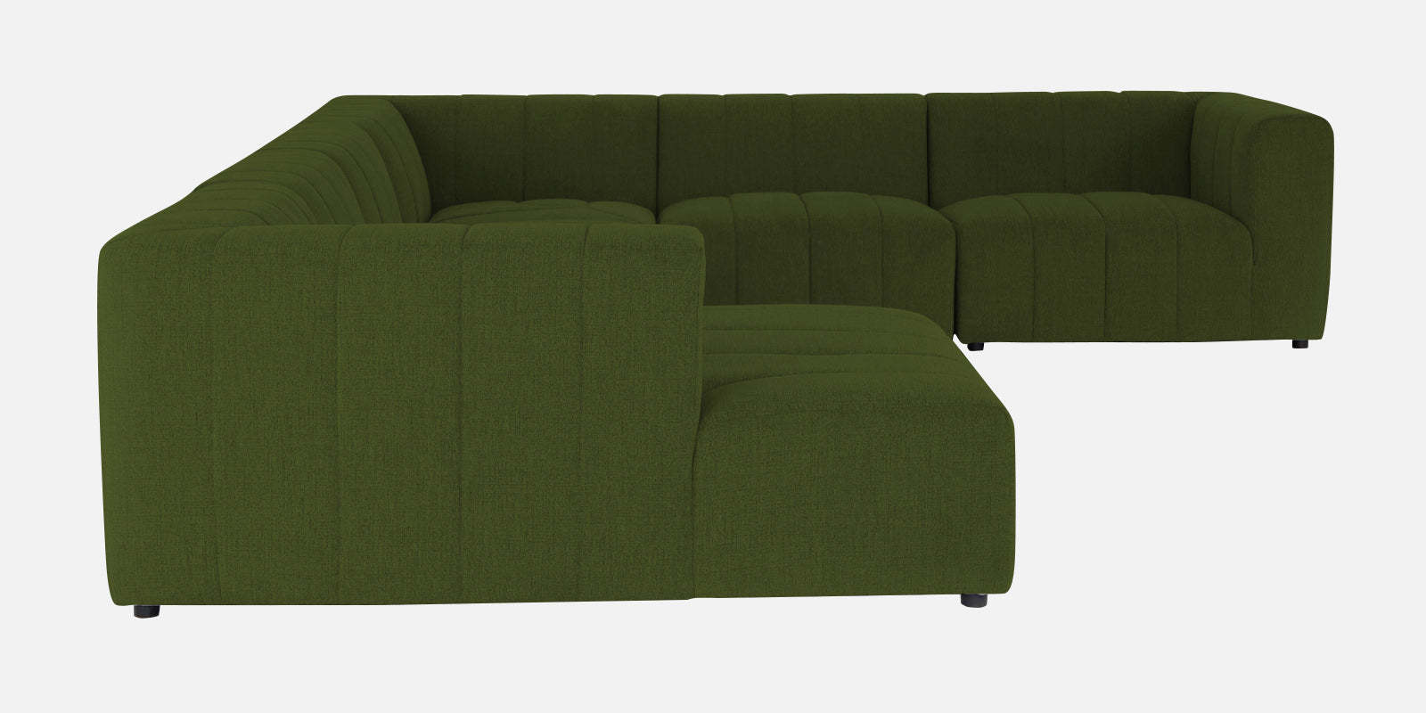 Damo Fabric RHS 8 Seater Corner Sofa In Olive Green Colour - Febonic Living