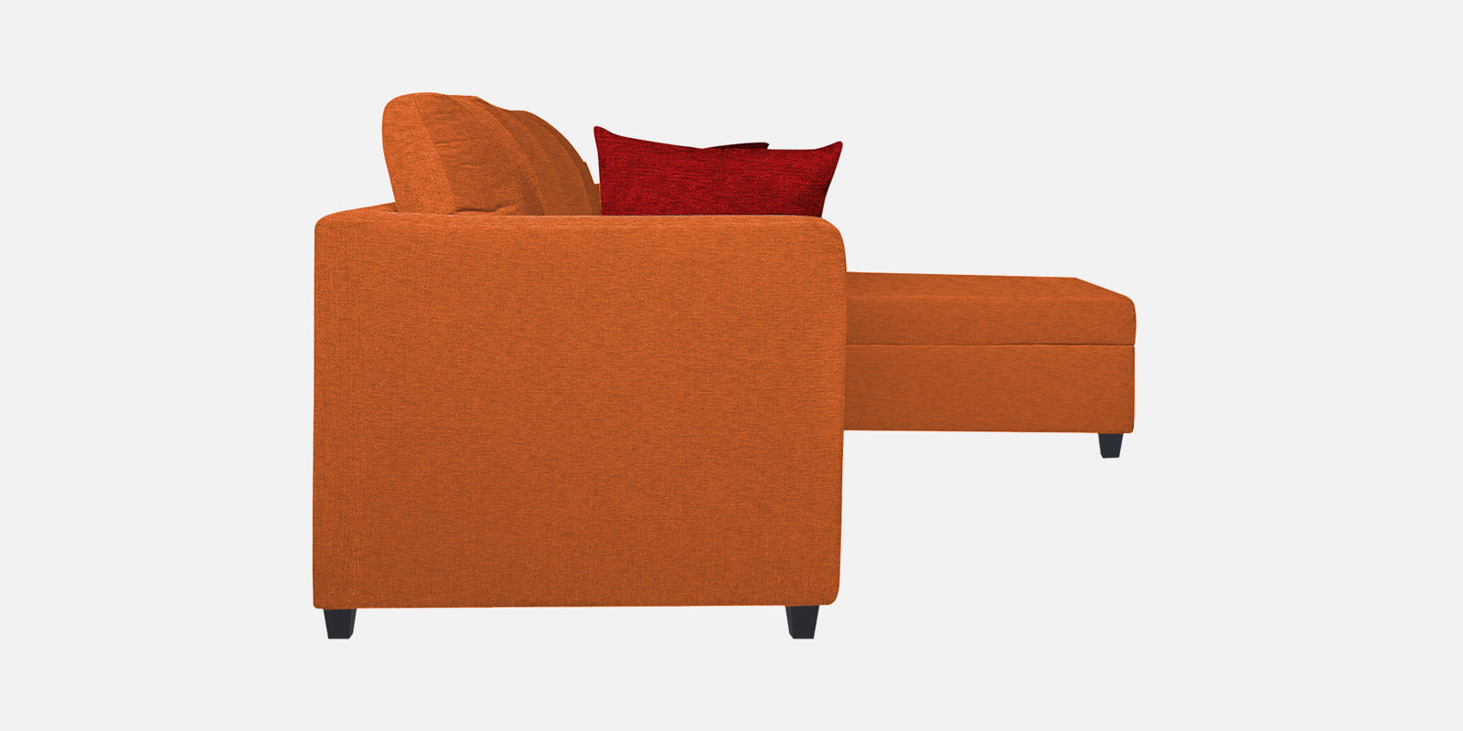 Nebula Fabric LHS Sectional Sofa (3+Lounger) In Vivid Orange Colour - Febonic Living