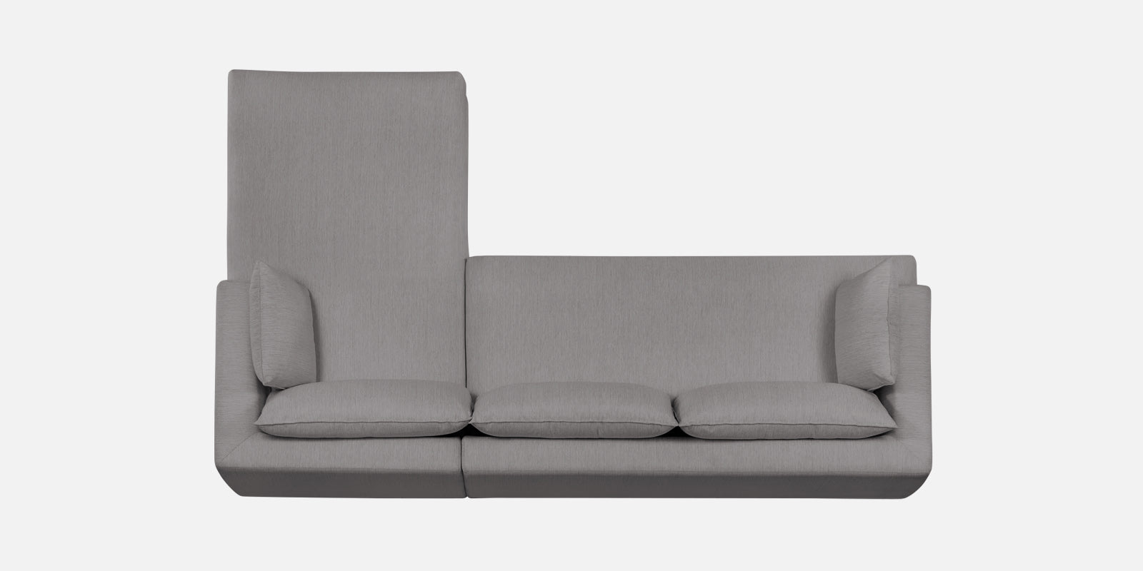 Ziggy Fabric RHS Sectional Sofa (3+Lounger) In Silver Grey Colour - Febonic Living