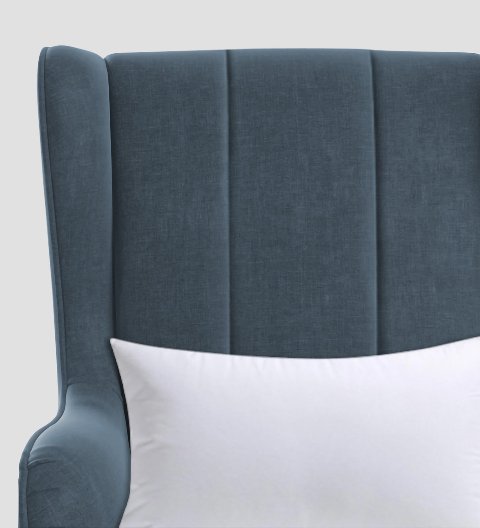 Niya Velvet Wing Chair In Oxford Blue Colour - Febonic Living