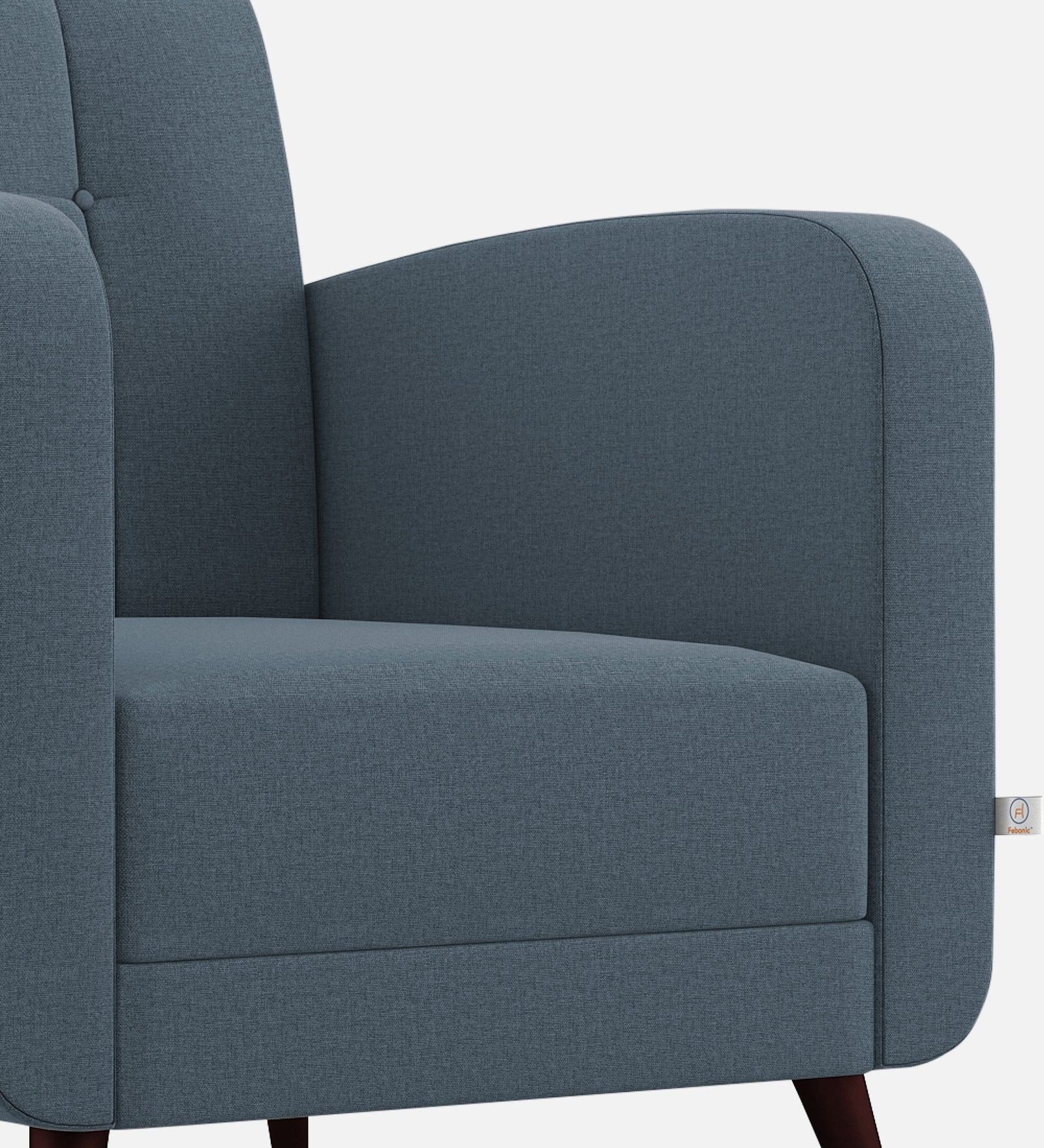 Wiki Velvet 1 Seater Sofa In Oxford Blue Colour - Febonic Living