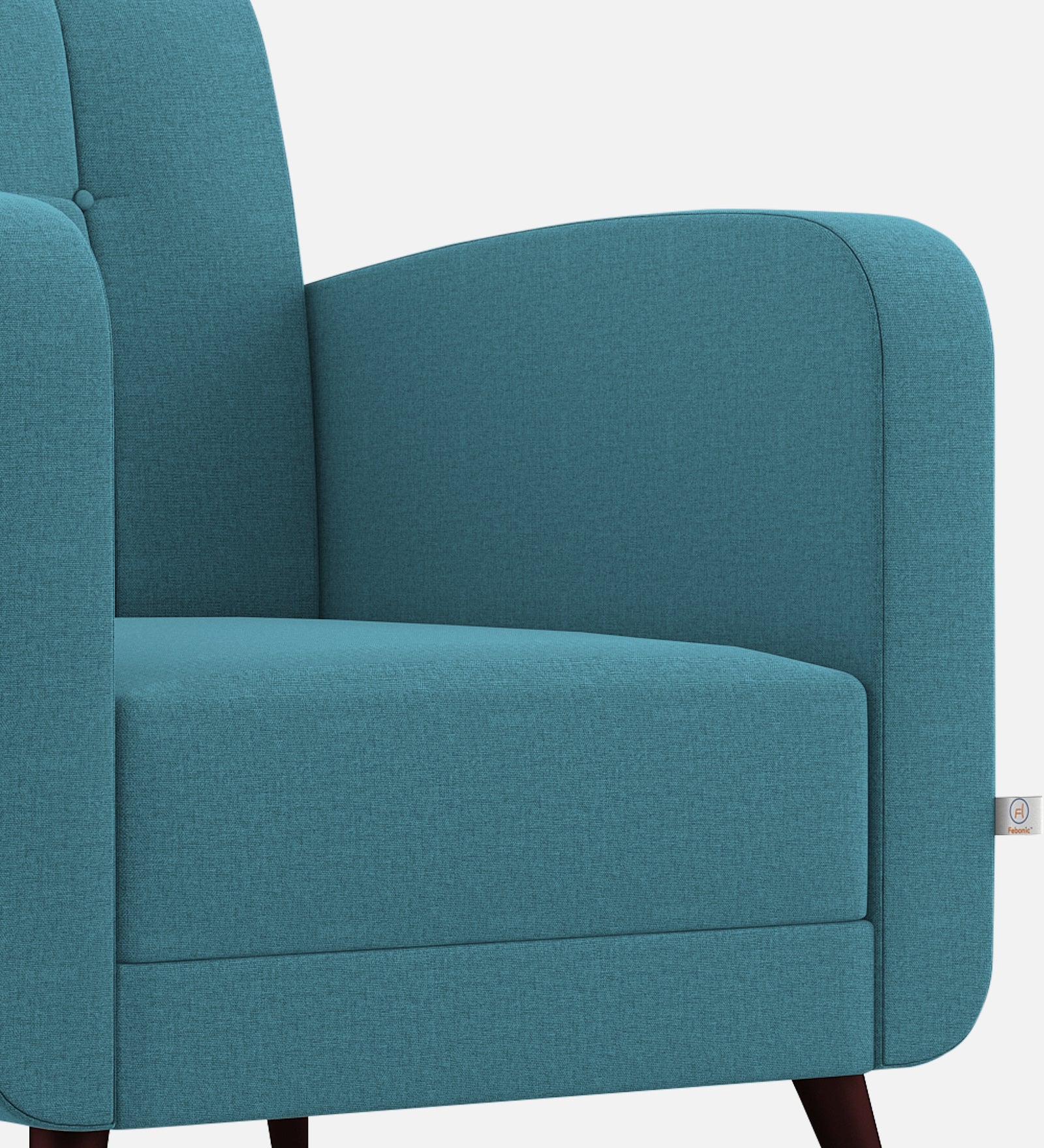 Wiki Velvet 1 Seater Sofa In Aqua Blue Colour - Febonic Living