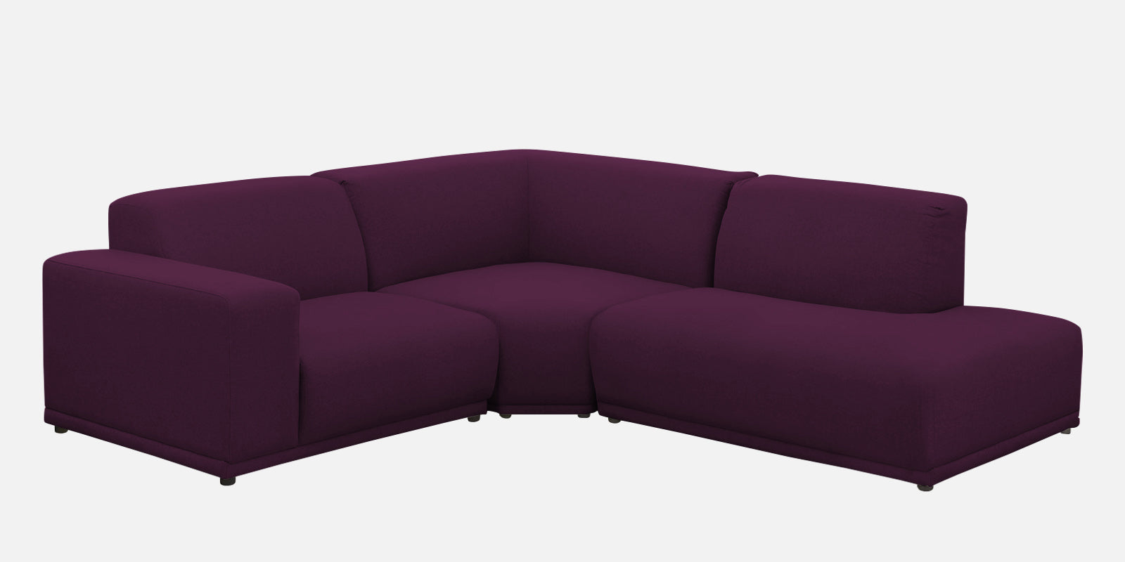 Adam Fabric RHS Sectional Sofa (3+Ottoman Lounger) In Greek Purple Colour - Febonic Living