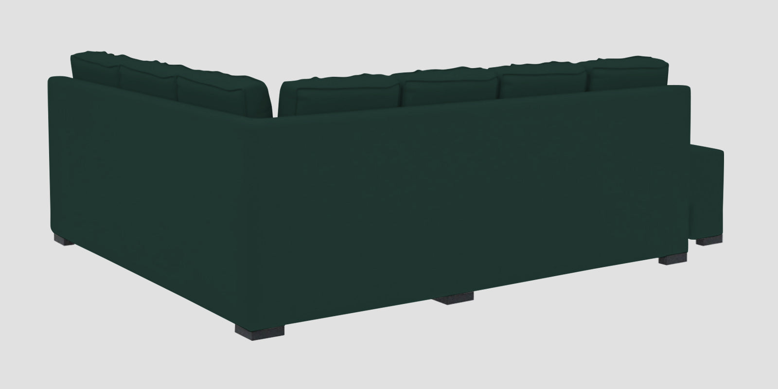 Corby Velvet RHS 6 Seater Convertible Sofa Cum Bed In Forest Green Colour - Febonic Living