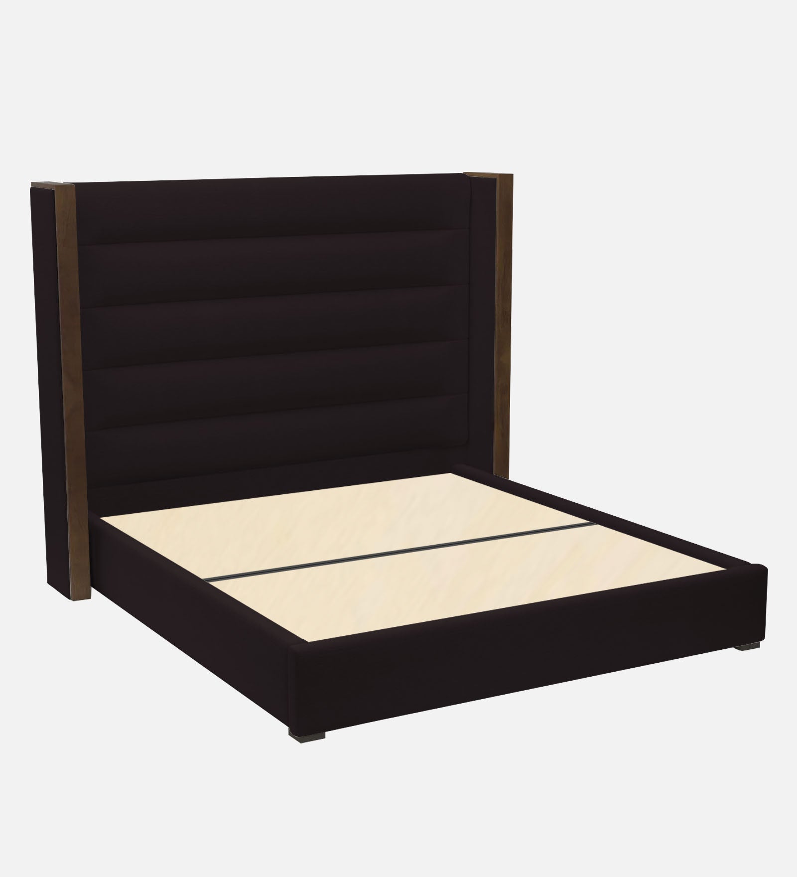 Sunny Fabric Queen Size Bed In Cara Brown Colour - Febonic Living