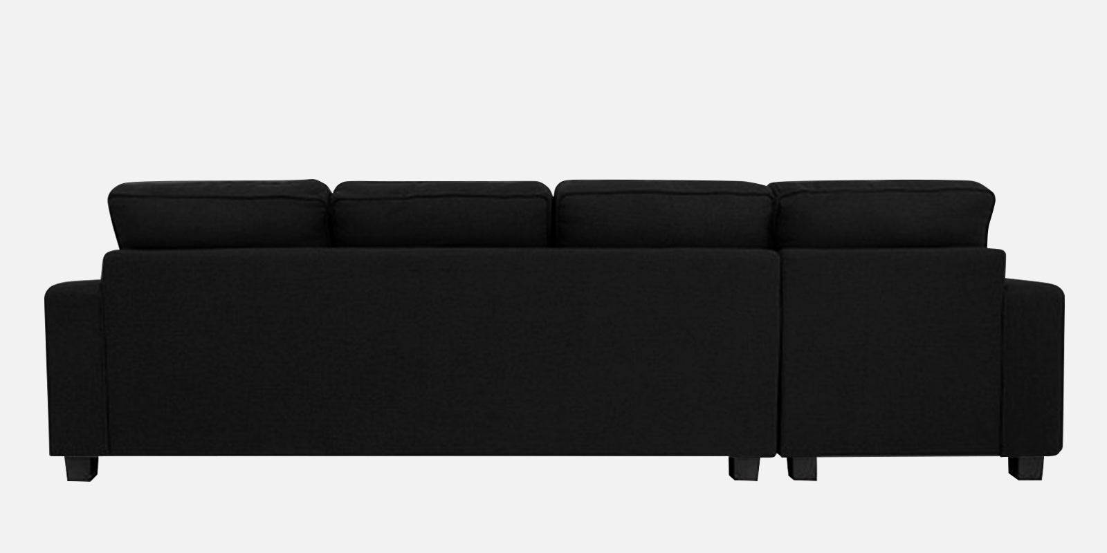 Ladybug Fabric LHS Sectional Sofa (3+Lounger) In Zed Black Colour - Febonic Living