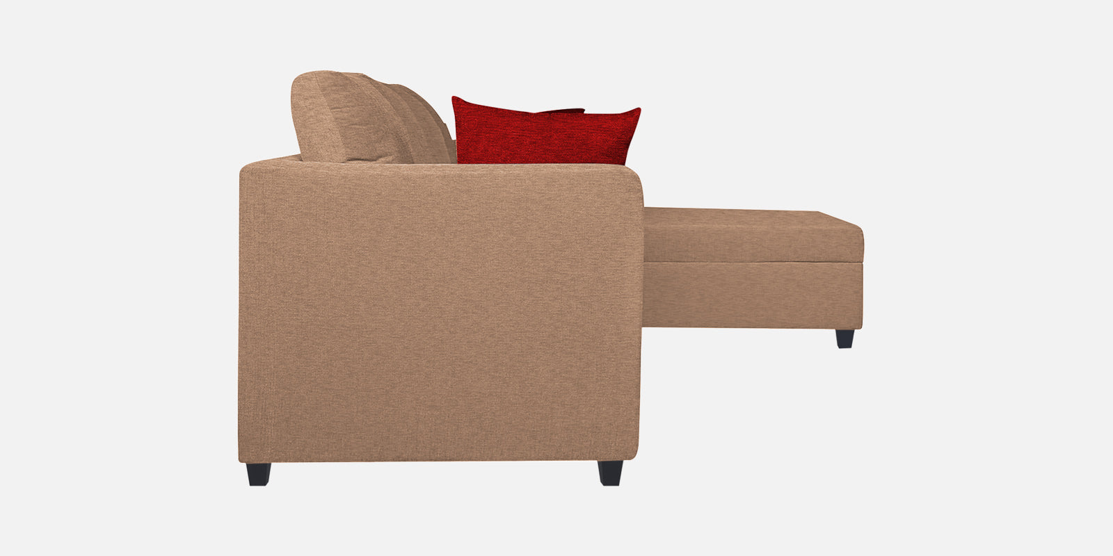 Nebula Fabric LHS Sectional Sofa (3+Lounger) In Cosmic Beige Colour - Febonic Living