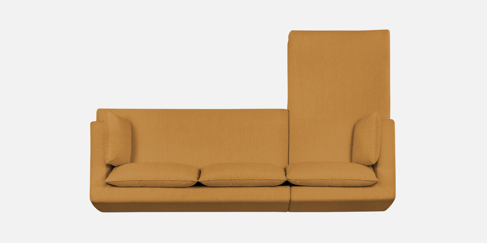 Ziggy Fabric LHS Sectional Sofa (3+Lounger) In Corn Yellow Colour - Febonic Living