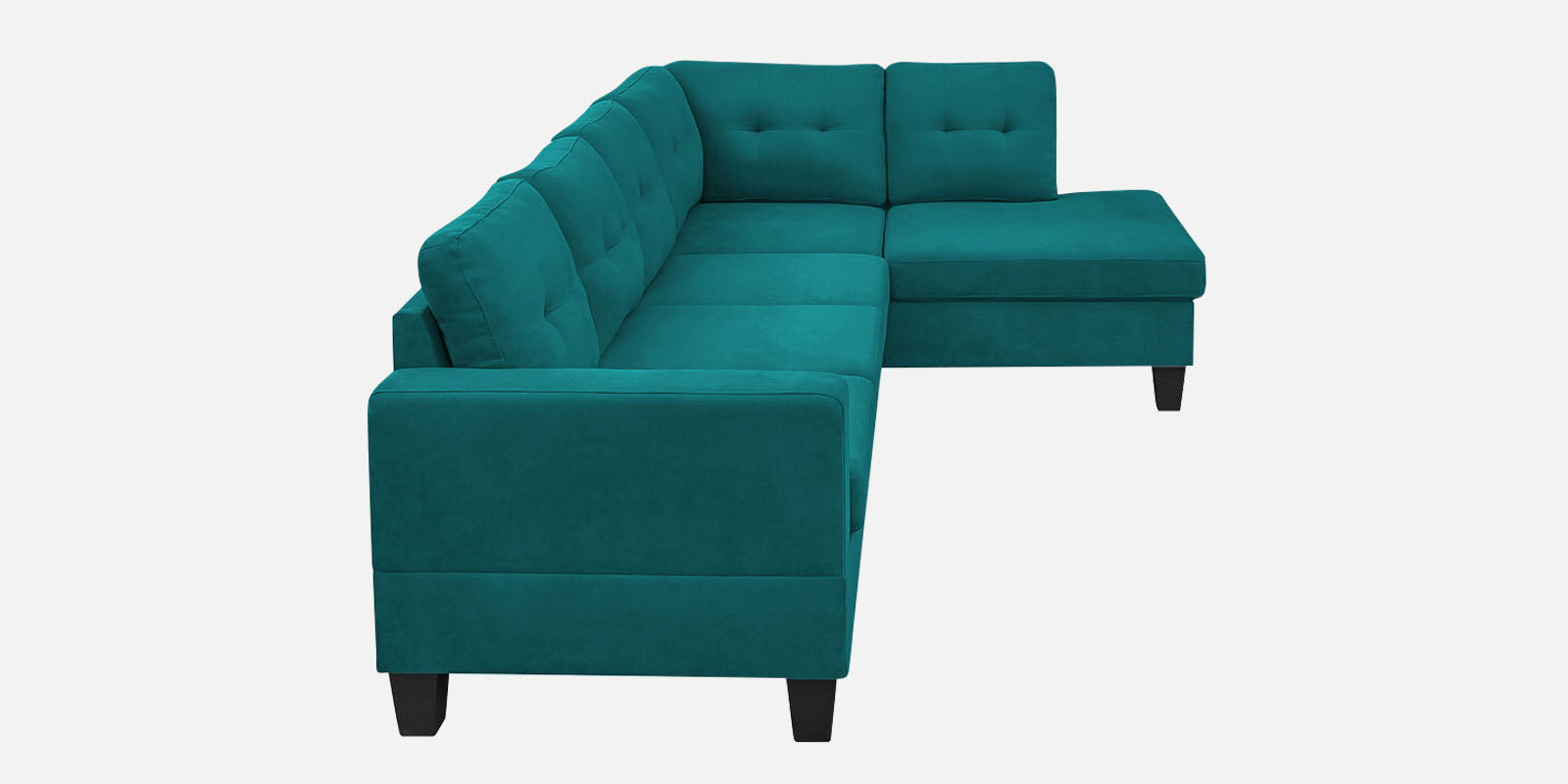 Thomas Fabric LHS Sectional Sofa (3+Lounger) In Sea Green Colour - Febonic Living