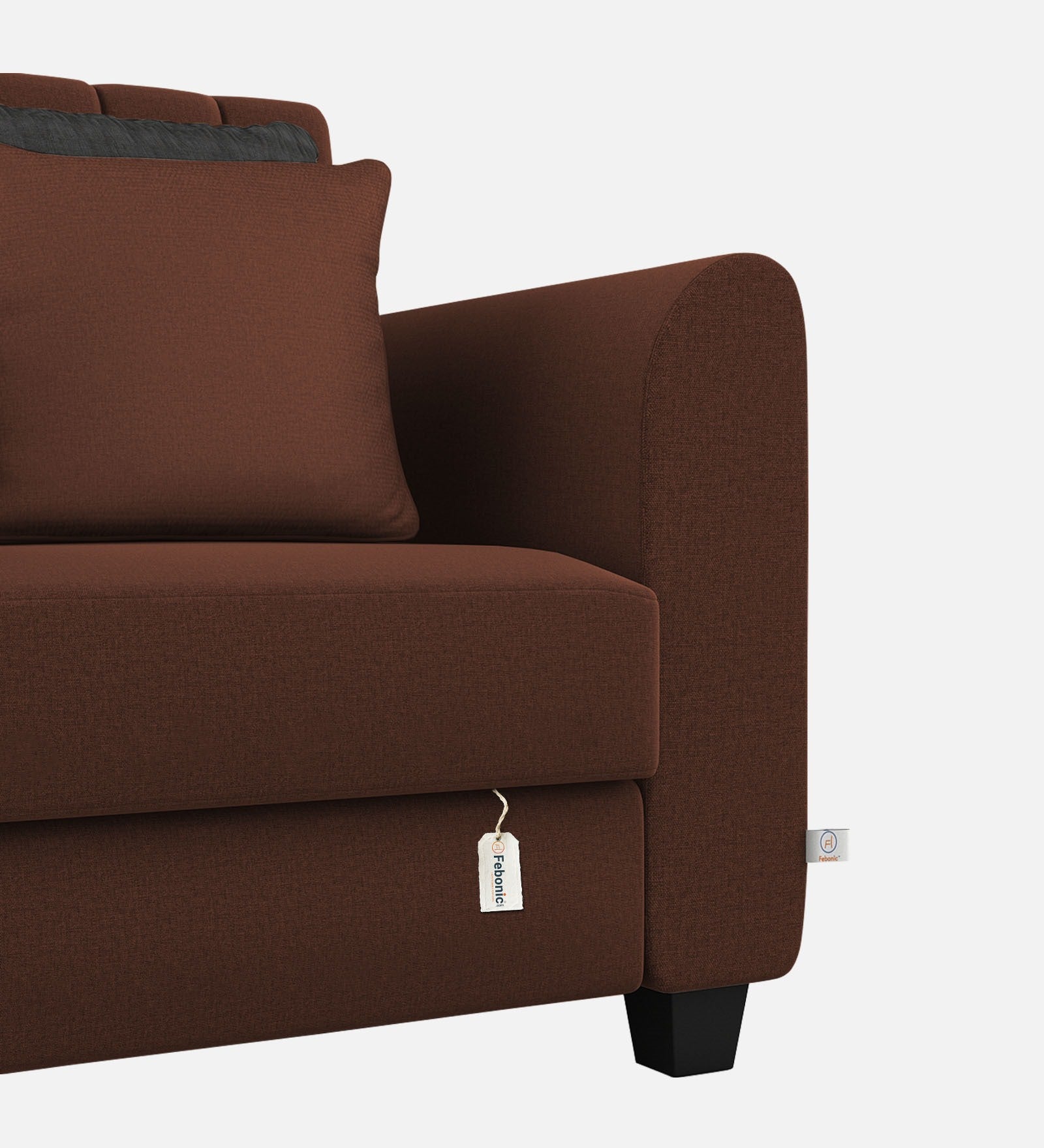 Cosmic Fabric 1 Seater Sofa In Coffee Brown Colour - Febonic Living