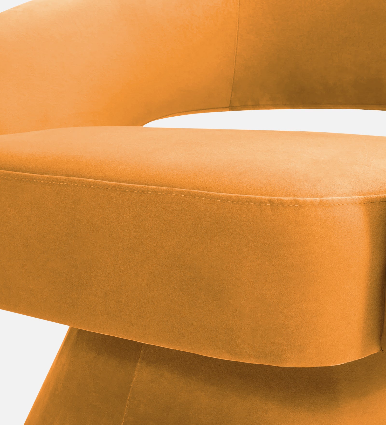Pendra Velvet Swivel Chair In Tangerine Orange Colour - Febonic Living