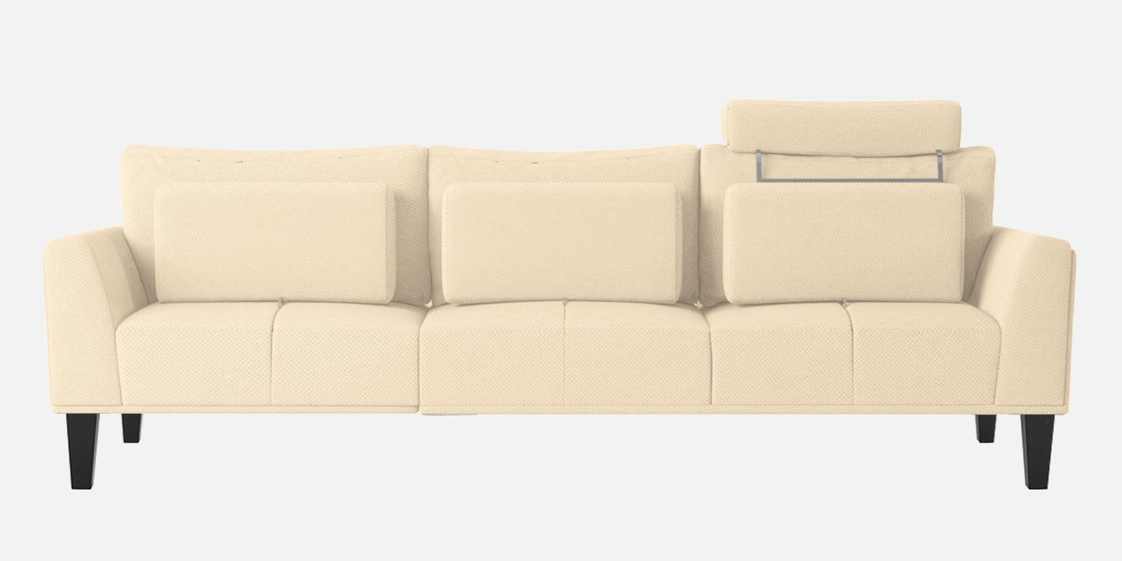 Como Fabric LHS Sectional Sofa (3+Lounger) In Ivory Beige Colour - Febonic Living