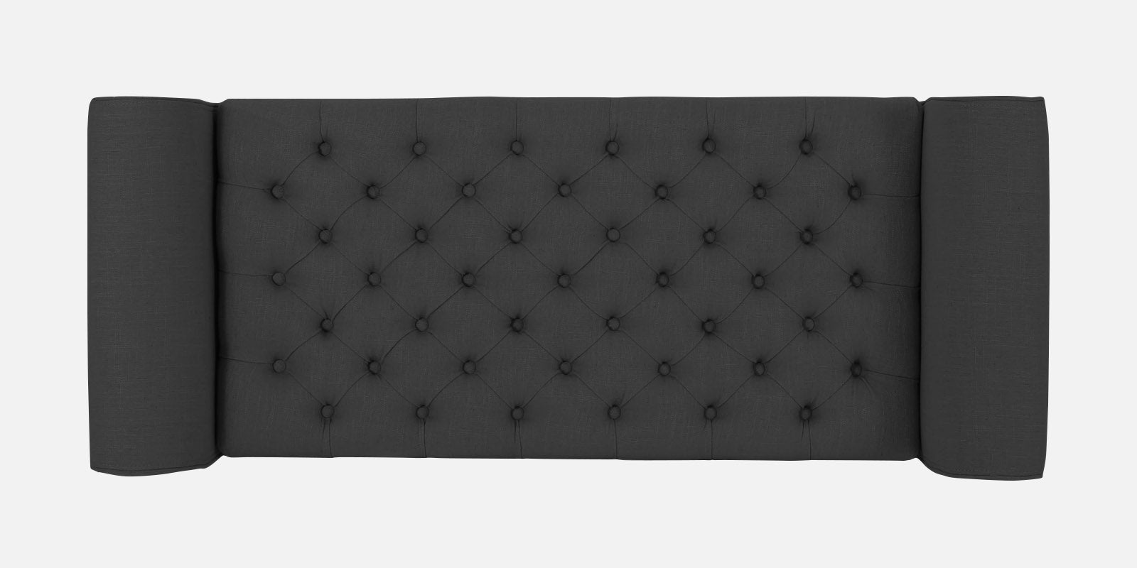 Nowia Fabric 2 Seater Recamier In Charcoal Grey Colour With Storage - Febonic Living