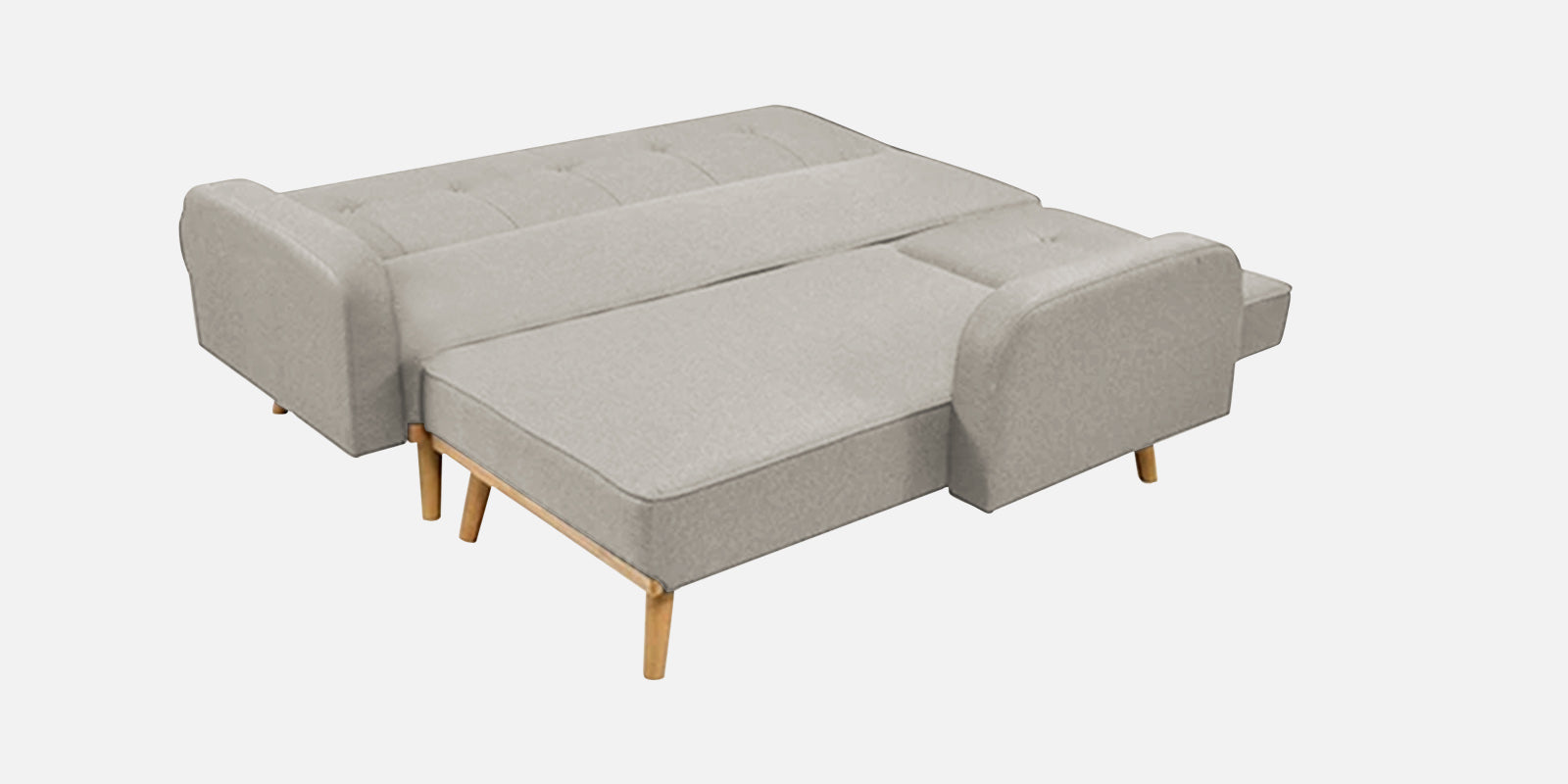 Zuno Fabric RHS Convertible Sofa Cum Bed In Ash Grey Colour - Febonic Living