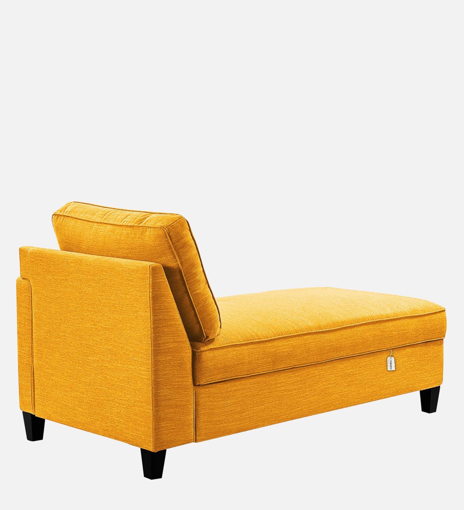 Royee Fabric RHS Chaise Lounger In Bold Yellow Colour With Storage - Febonic Living