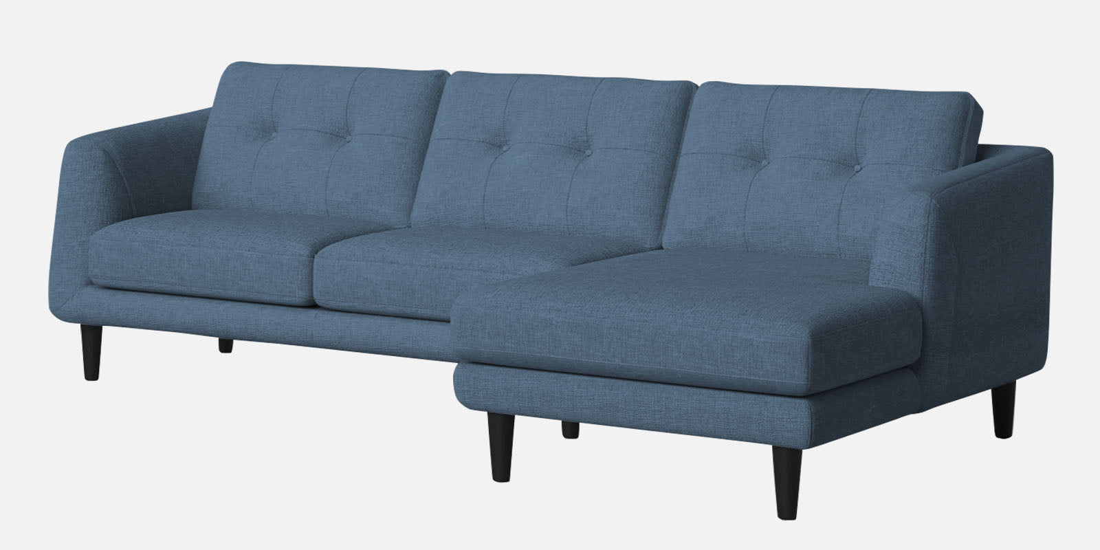 Natasha Velvet LHS Sectional Sofa (3+Lounger) In Oxford Blue Colour - Febonic Living
