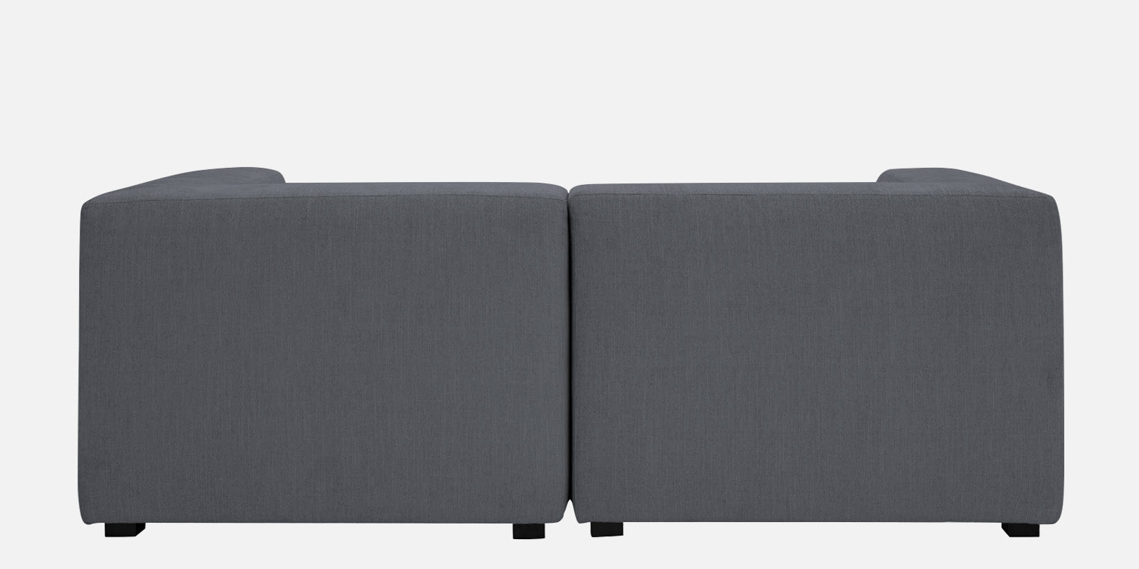 Dora Velvet LHS Sectional Sofa (2+Ottoman Lounger) In Pubble Grey Colour - Febonic Living
