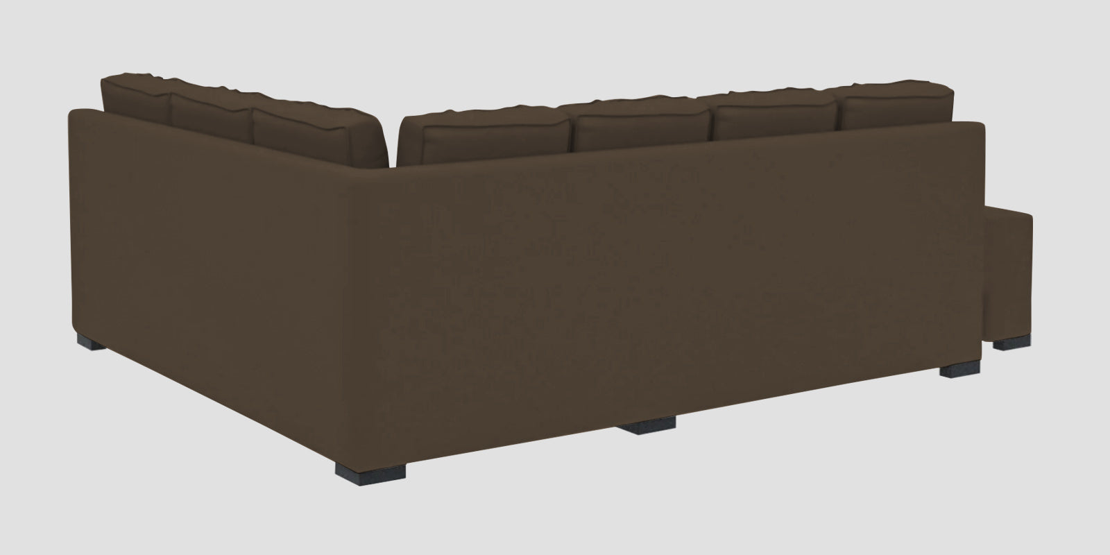 Corby Velvet RHS 6 Seater Convertible Sofa Cum Bed In Shade Brown Colour - Febonic Living