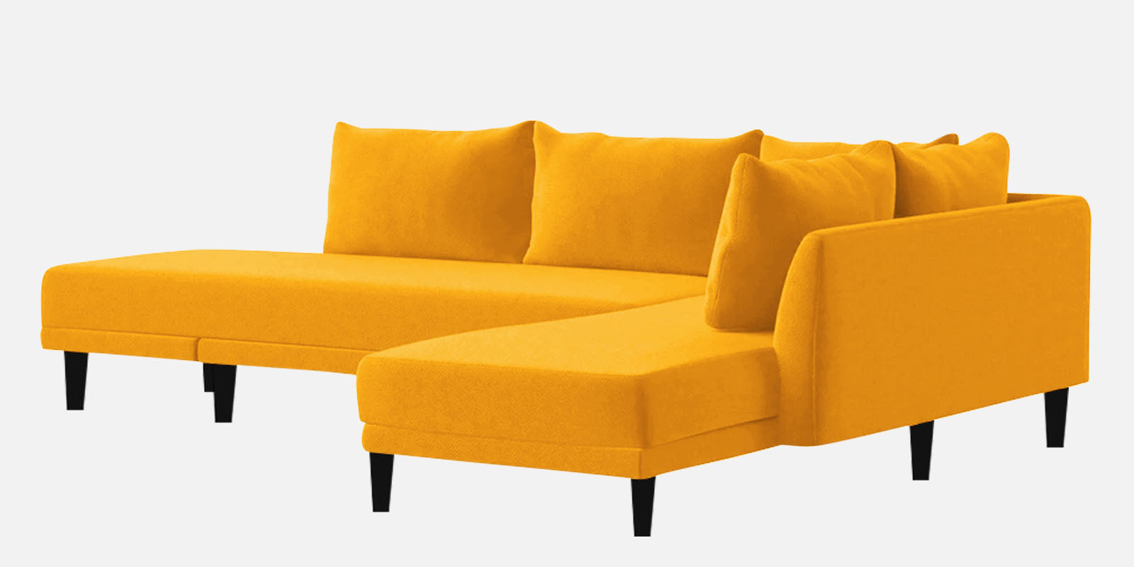 Ira Fabric LHS 6 Seater Convertible Sofa Cum Bed In Bold Yellow Colour - Febonic Living