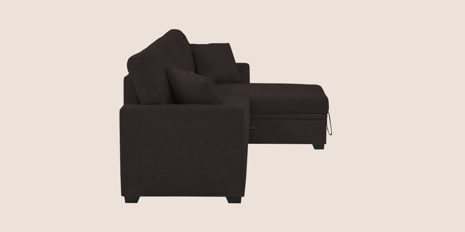 Jody Fabric 3 Seater Pull Out Sofa Cum Bed In Cara Brown Colour With Storage - Febonic Living