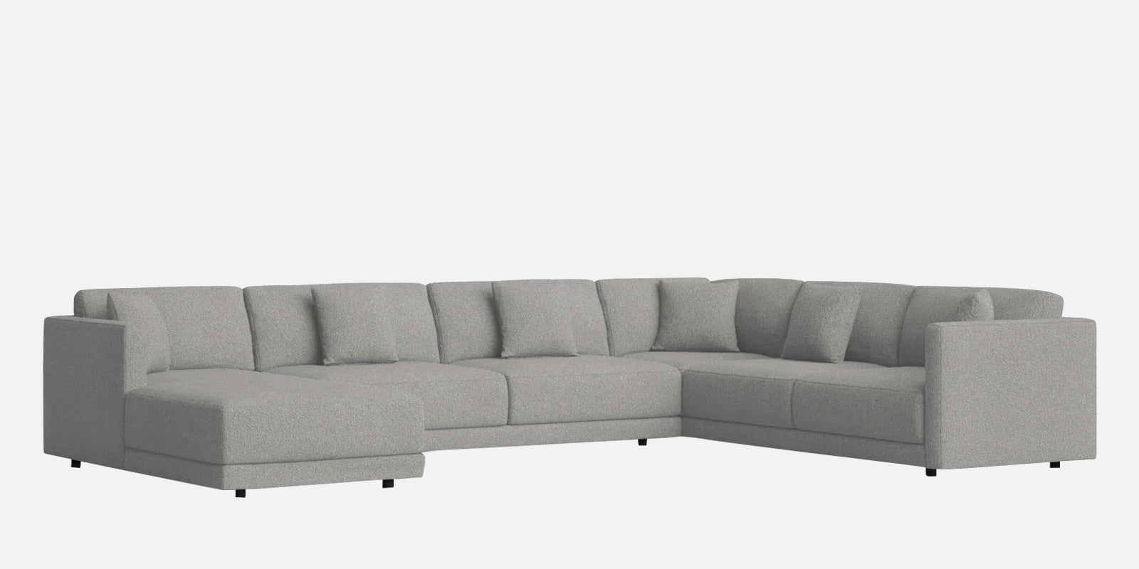 Carlin Fabric RHS 8 Seater Sectional Sofa In Lit Grey Colour - Febonic Living